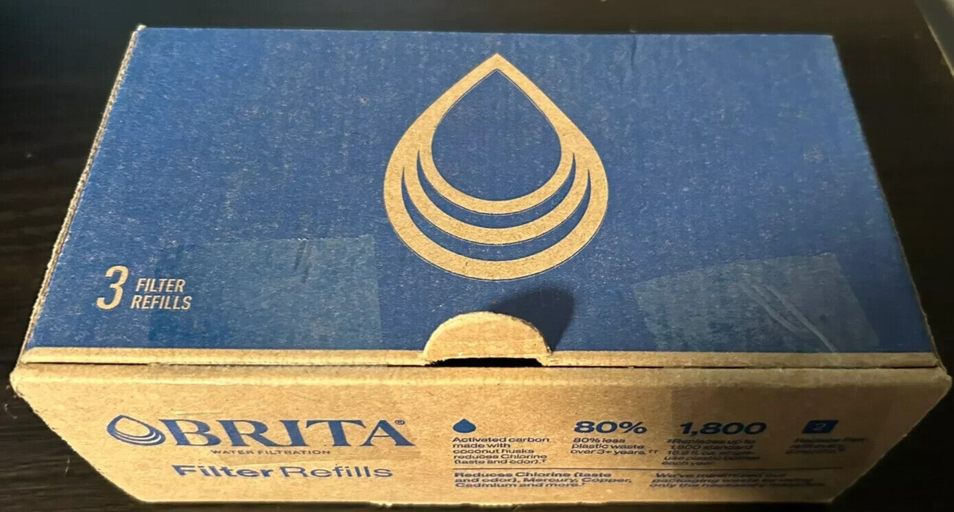 Refillable BRITA Water Filtration System Filter Refills 3 Count – NEW