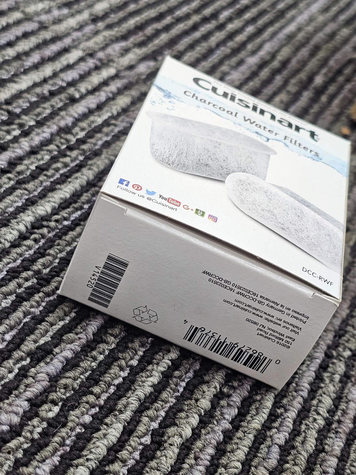 (QTY 12) Cuisinart DCC-RWF Replacement Charcoal Water Filter White
