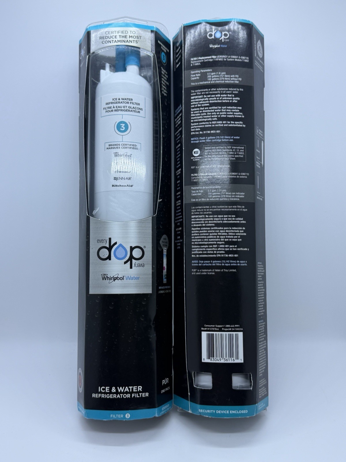 EDR3RXD1 Ice & Water Refrigerator Filter 3 Qty.2 A2