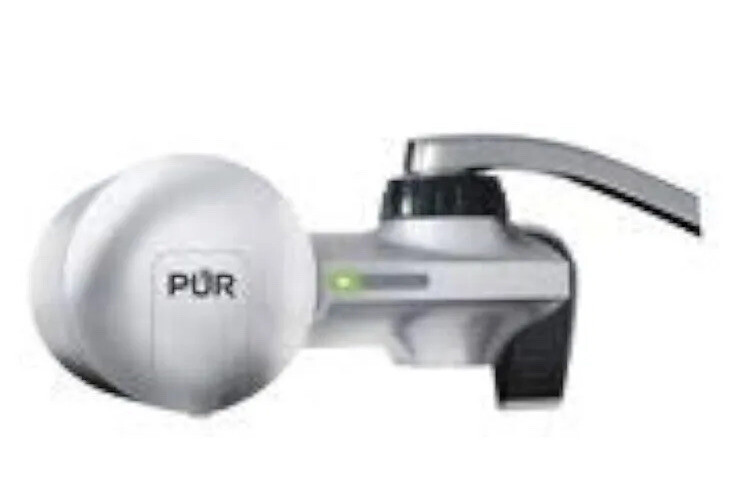 PUR Max Ion Silver Matte Horizontal Faucet Mount Water Filter System PFM300V
