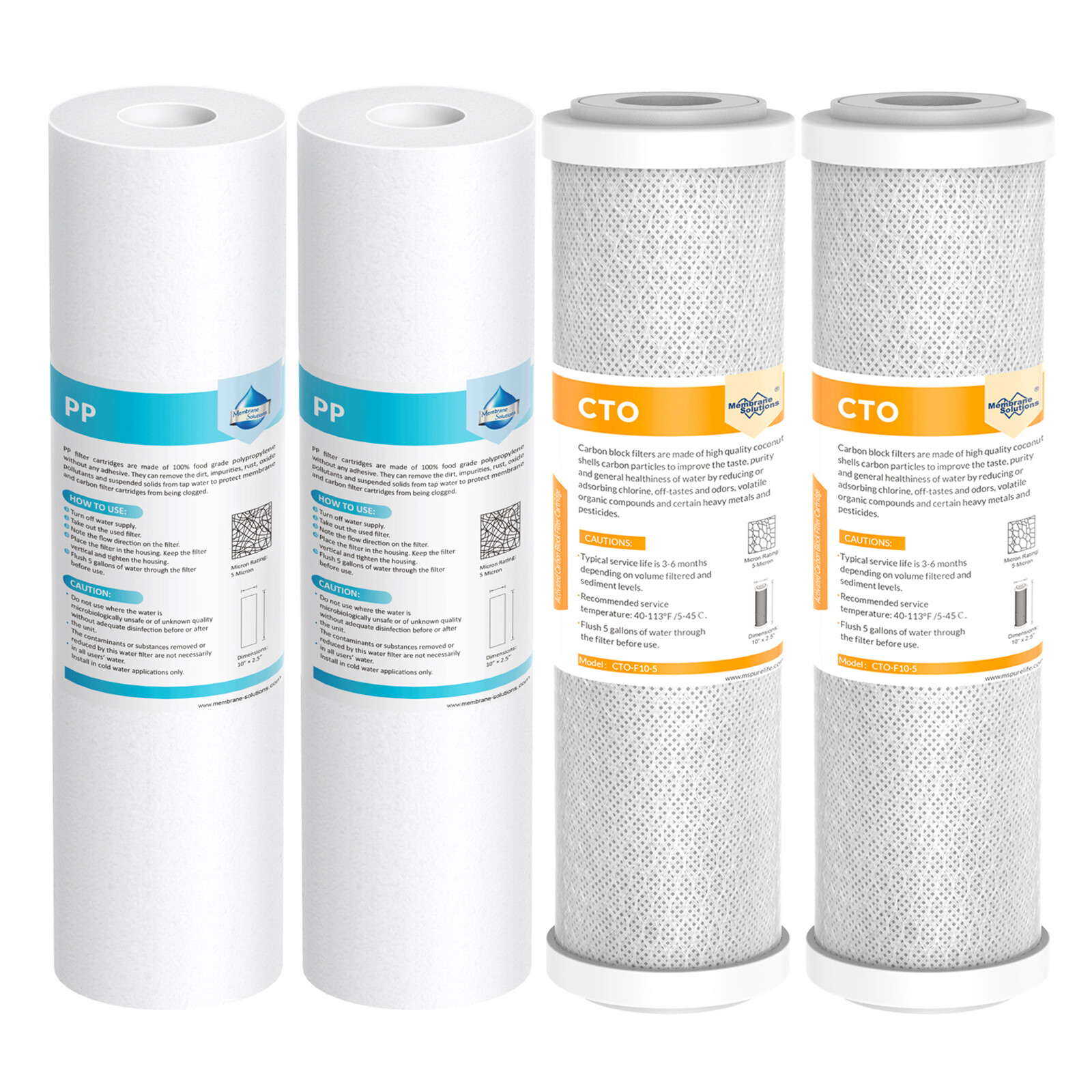 2-Stage Reverse Osmosis 10″x2.5″ Sediment Carbon Block Water Filter Whole House