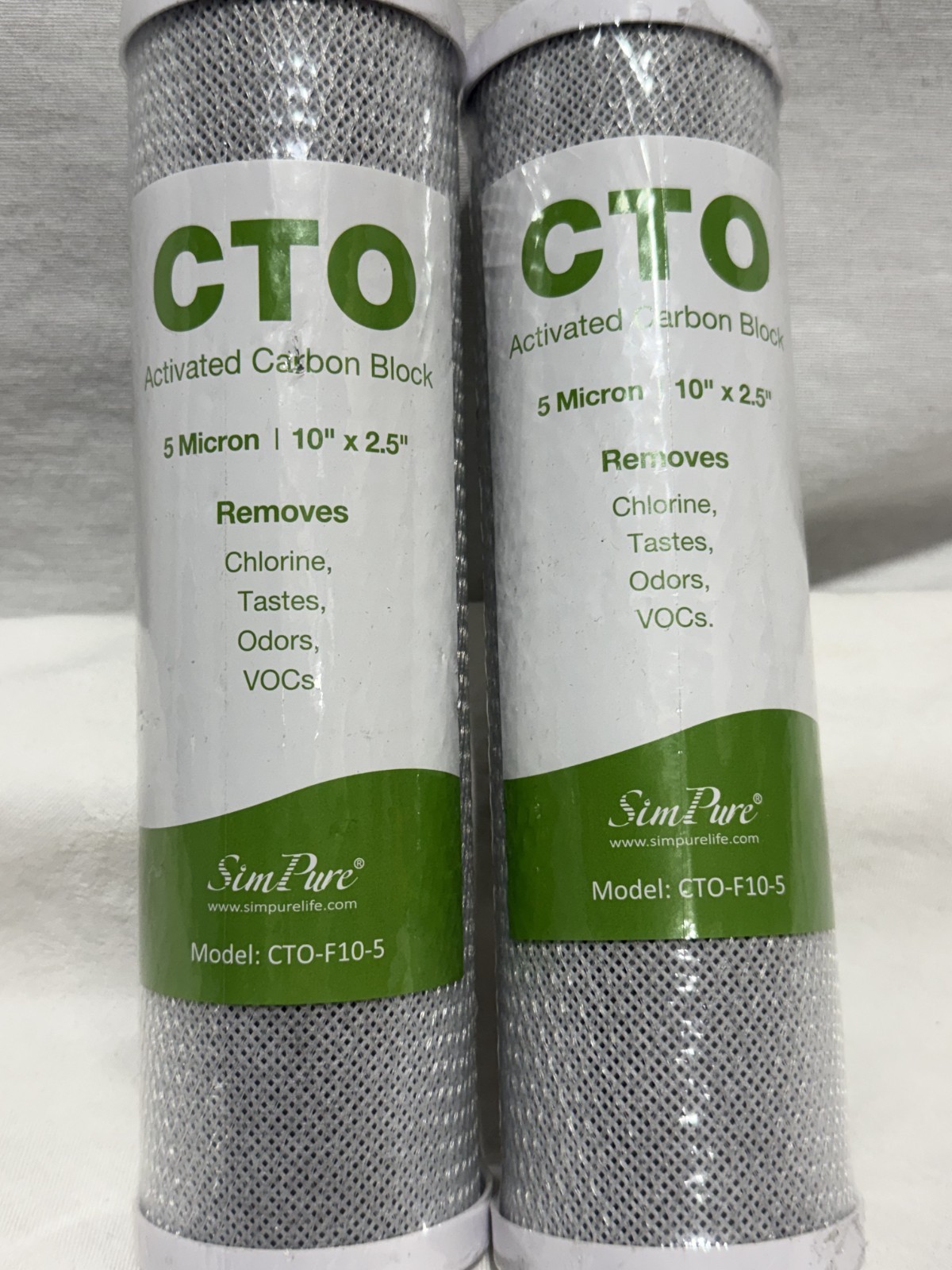 2 Pack 10″x2.5″ 5 Micron CTO Carbon Block Water Filter Cartridge Whole House RO