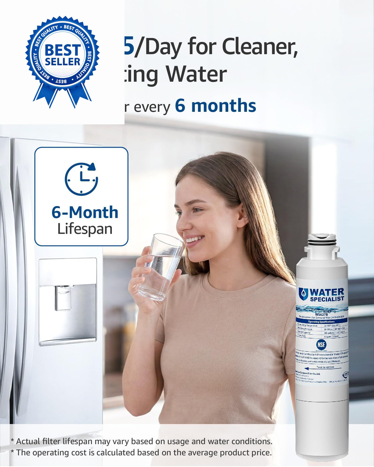 Waterspecialist WS627B Water Filter for 3 Count (Pack of 1), White