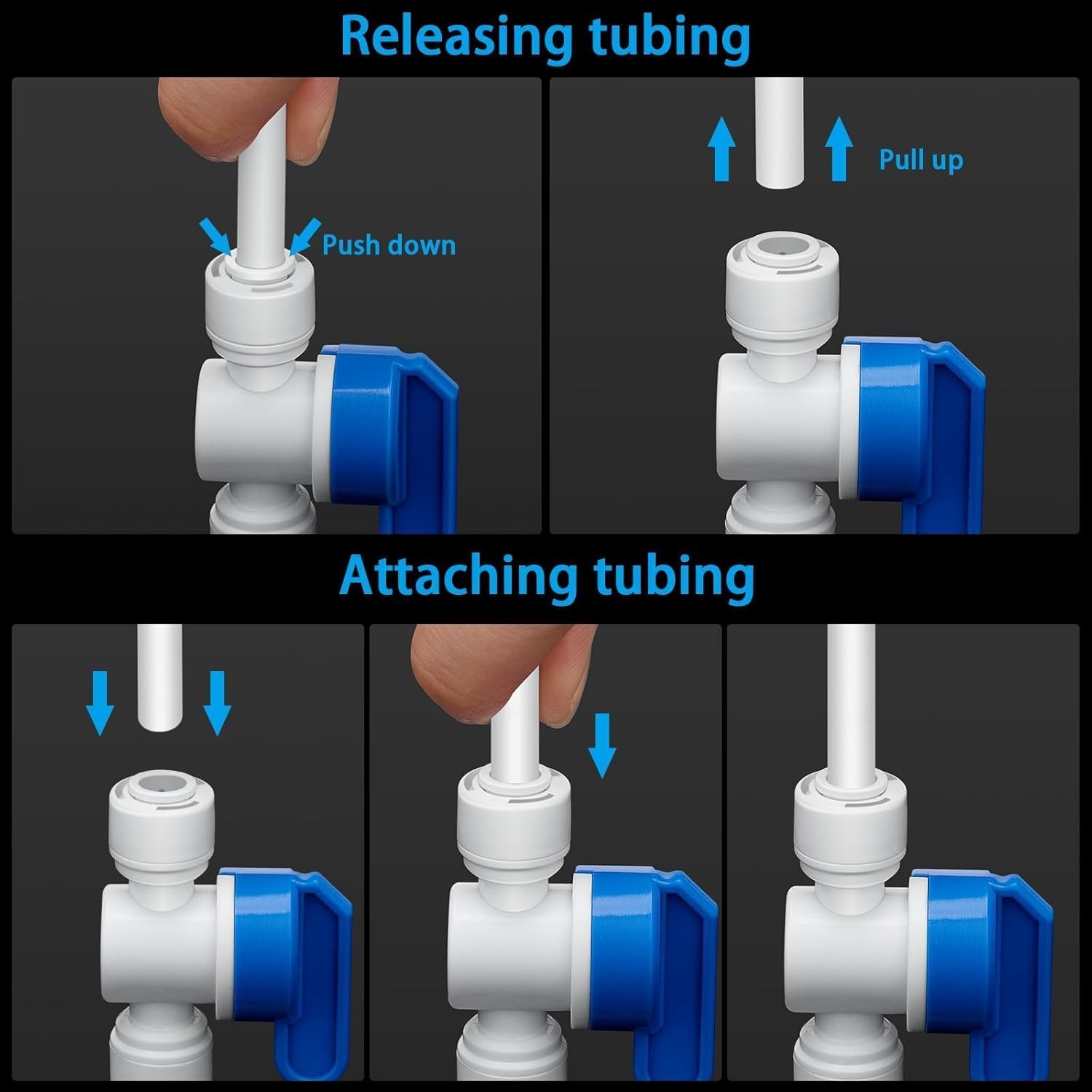 12 Pack 1/4″ Push to Connect Ball Valves – Inline Shut-Off Quick Connect Fitting