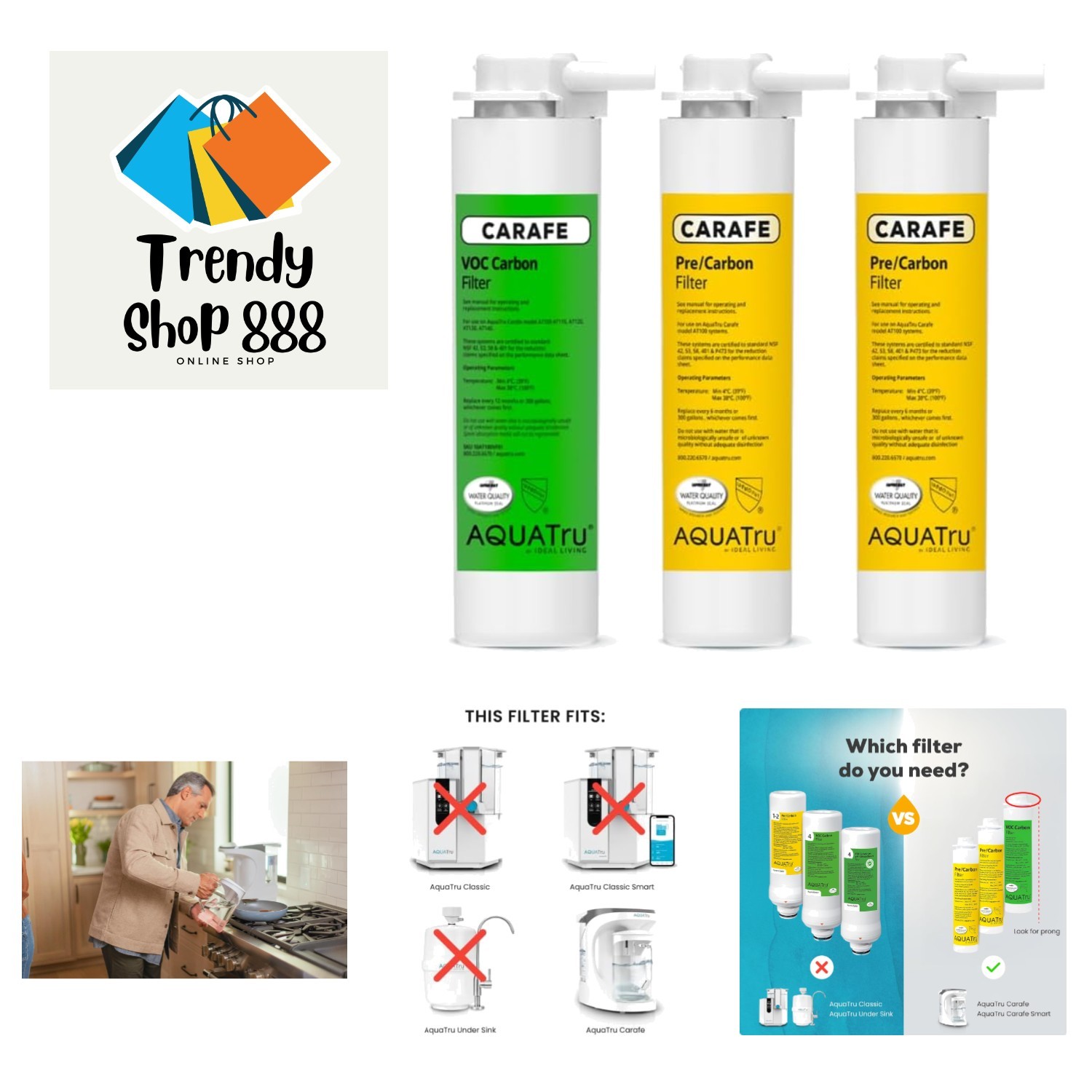 AquaTru One- Filter Combo: Removes Forever Chemicals & Microplastics