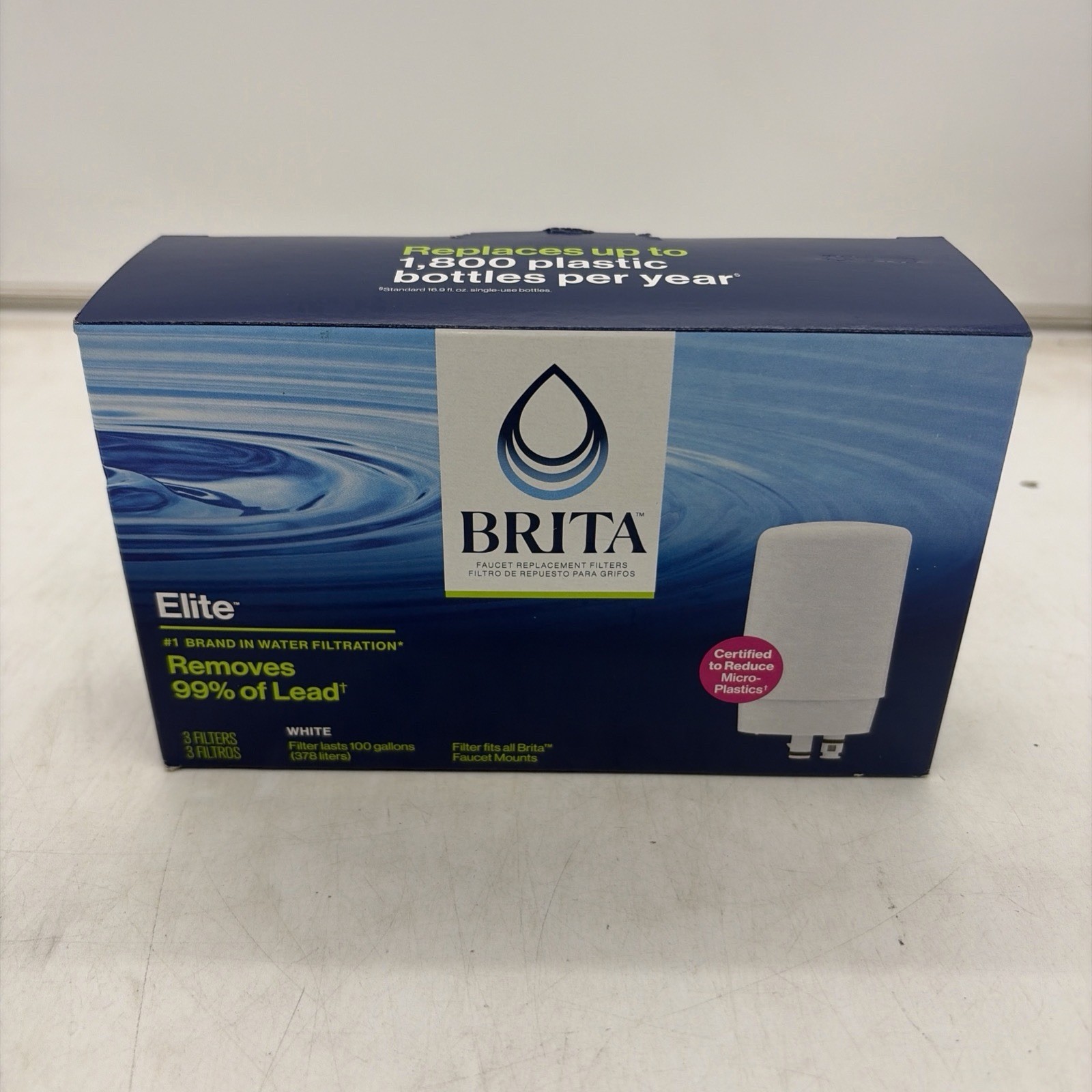 Brita Elite Tap Water Faucet White Replacement Filters 3 Pack FR-200 3135