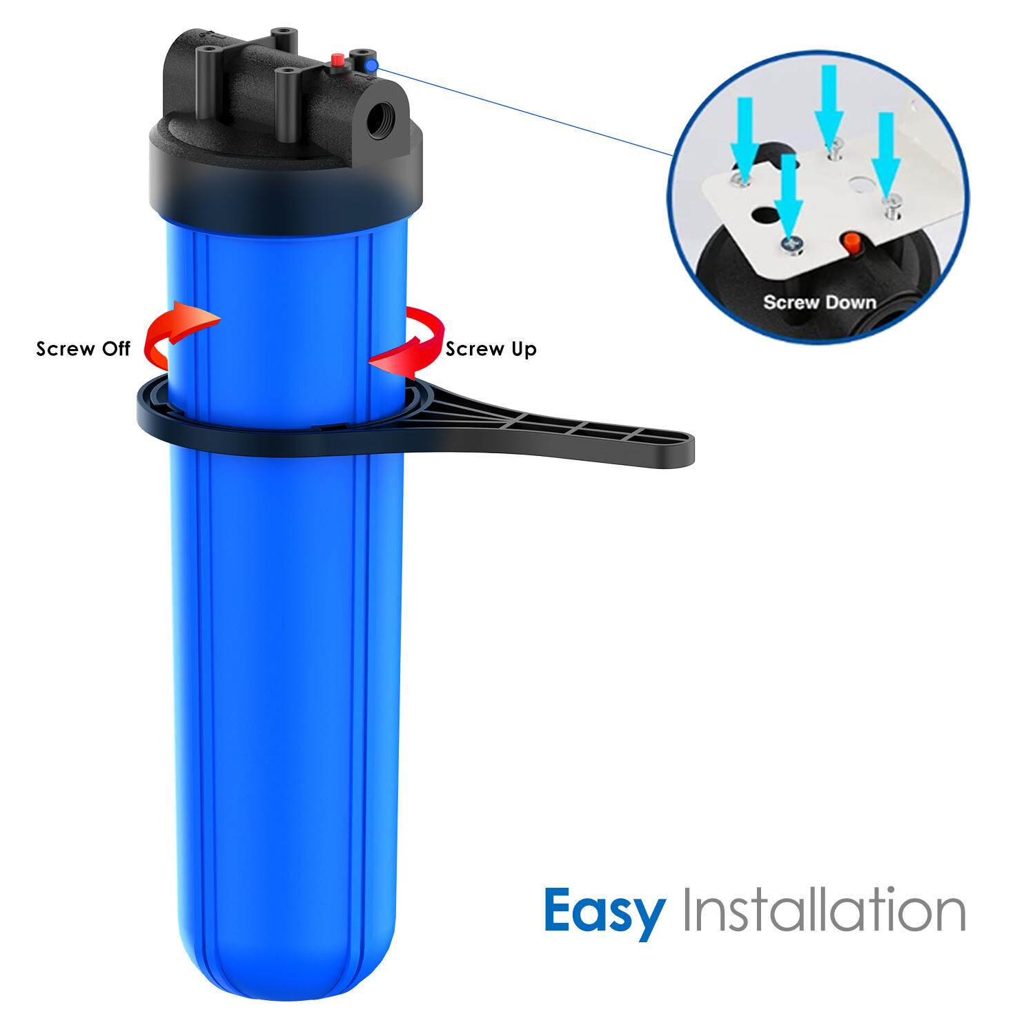 SimPure 2Pack 20 Inch Whole House Water Filter Housing Fit 4.5″ x 20″ Filters