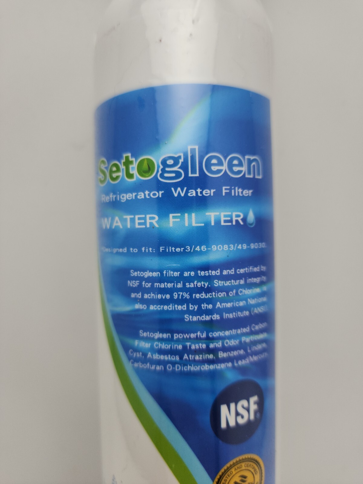 Setogleen Refrigerator Water Filter – 1 Pack – Fits Filter 3, 46-9083, 49-9030