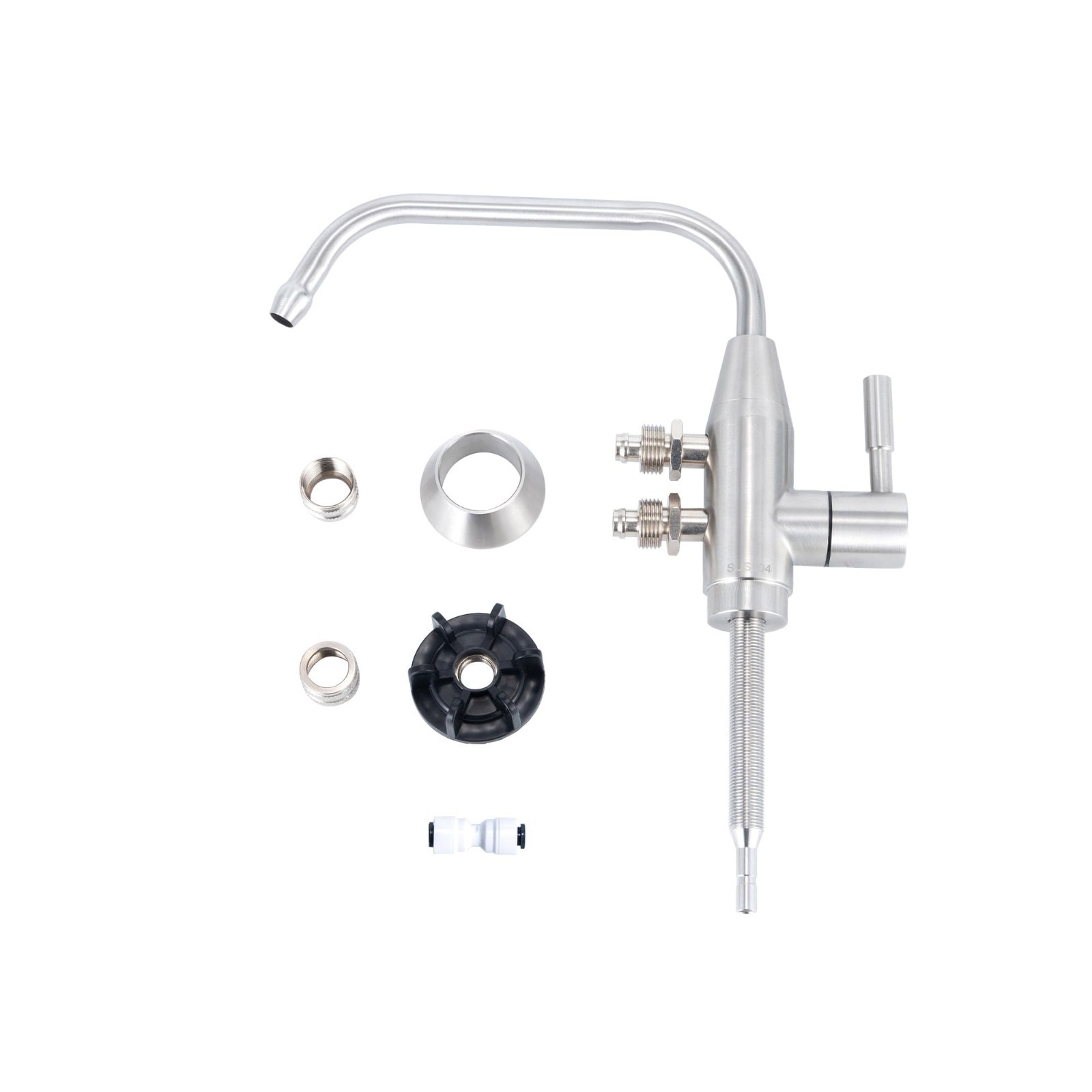Stainless Steel Alkaline Water Faucet 1/2″ Dual Spout Ionizer for Filtration Sys