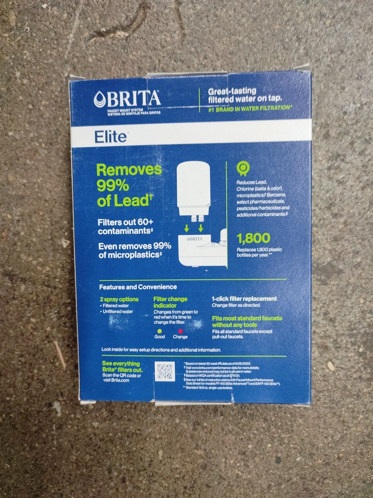 Brita 35618 On Tap Faucet Mount 1 Liter Water Chrome Filter System