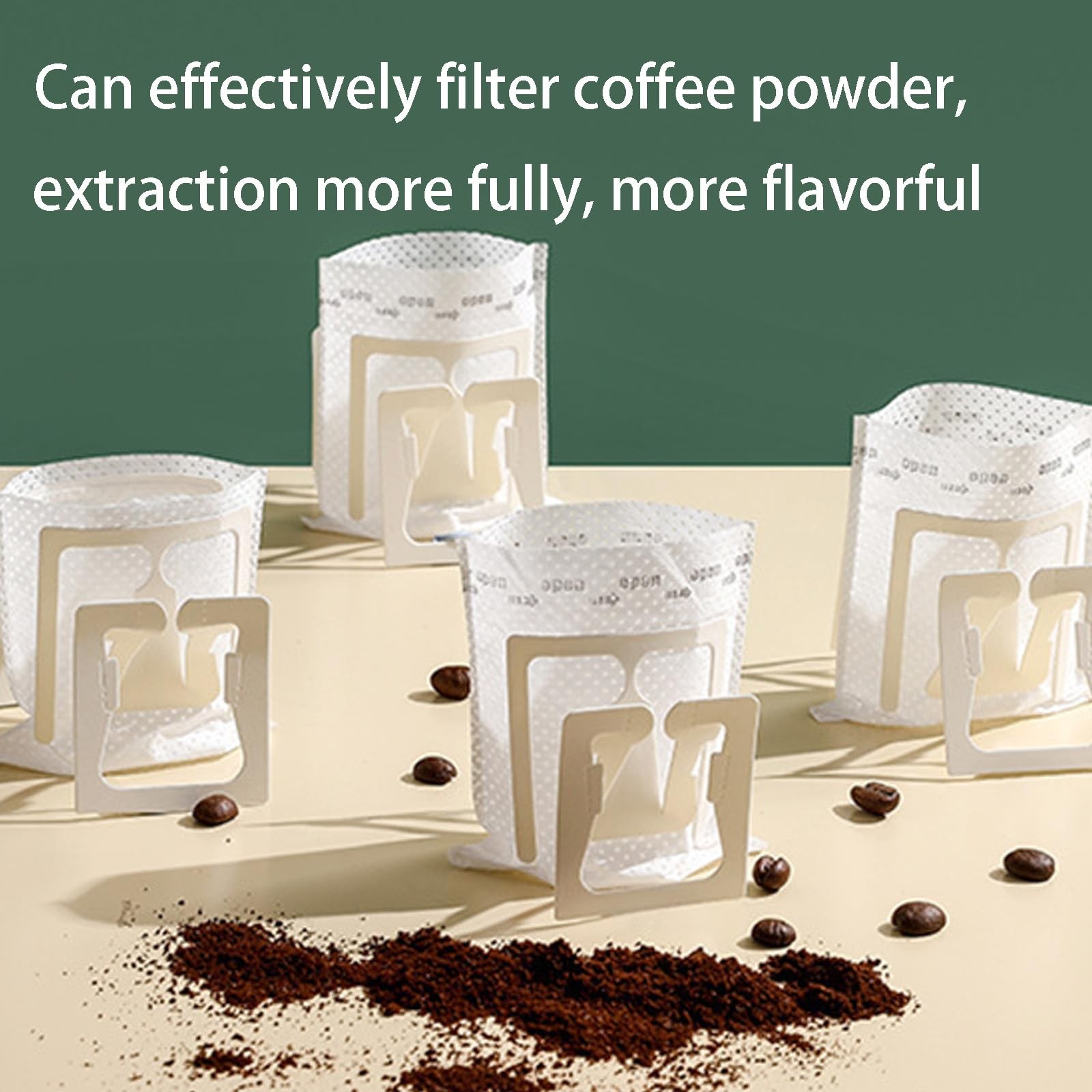 SZLYTYUN 50PCS Portable Coffee Filter Paper Hanging Ear Drip 50pcs, White