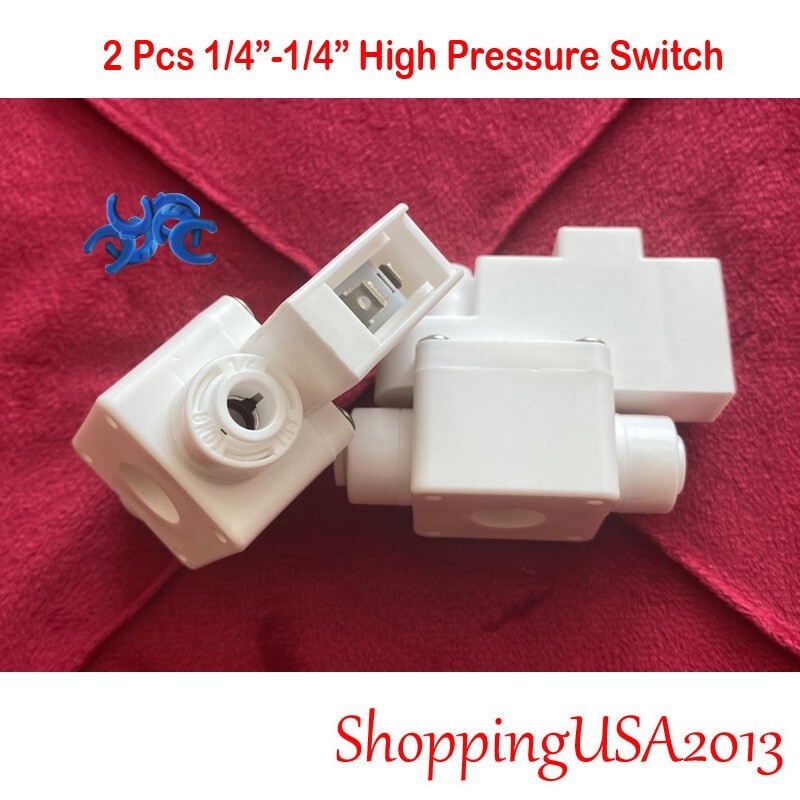 2 Pcs 1/4″ High Pressure Switch For Pump RO Water Fitlers Reverse Osmosis Parts