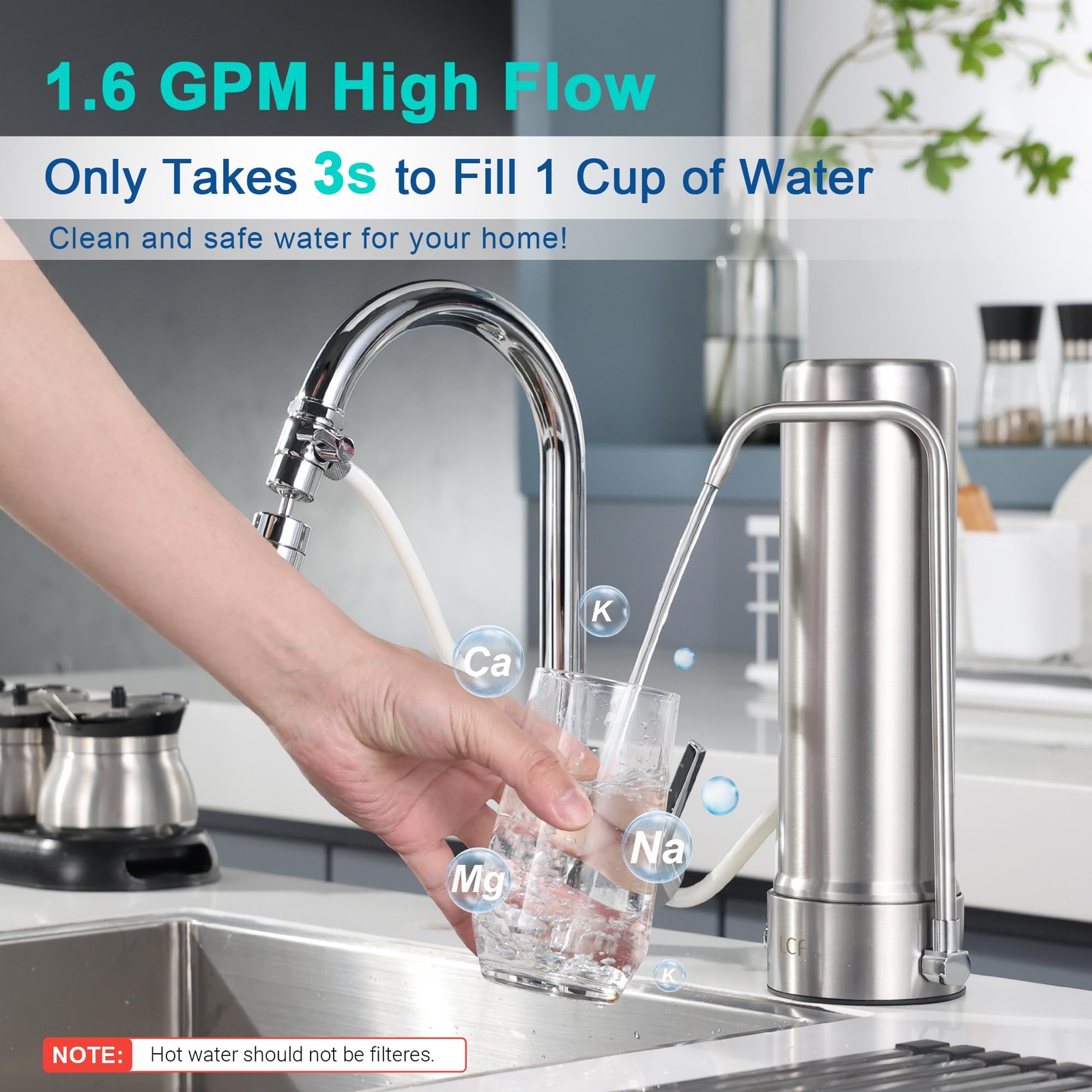 [Upgraded] Countertop Filter, 6-Stage, 16,000 Gal, 2-Pack
