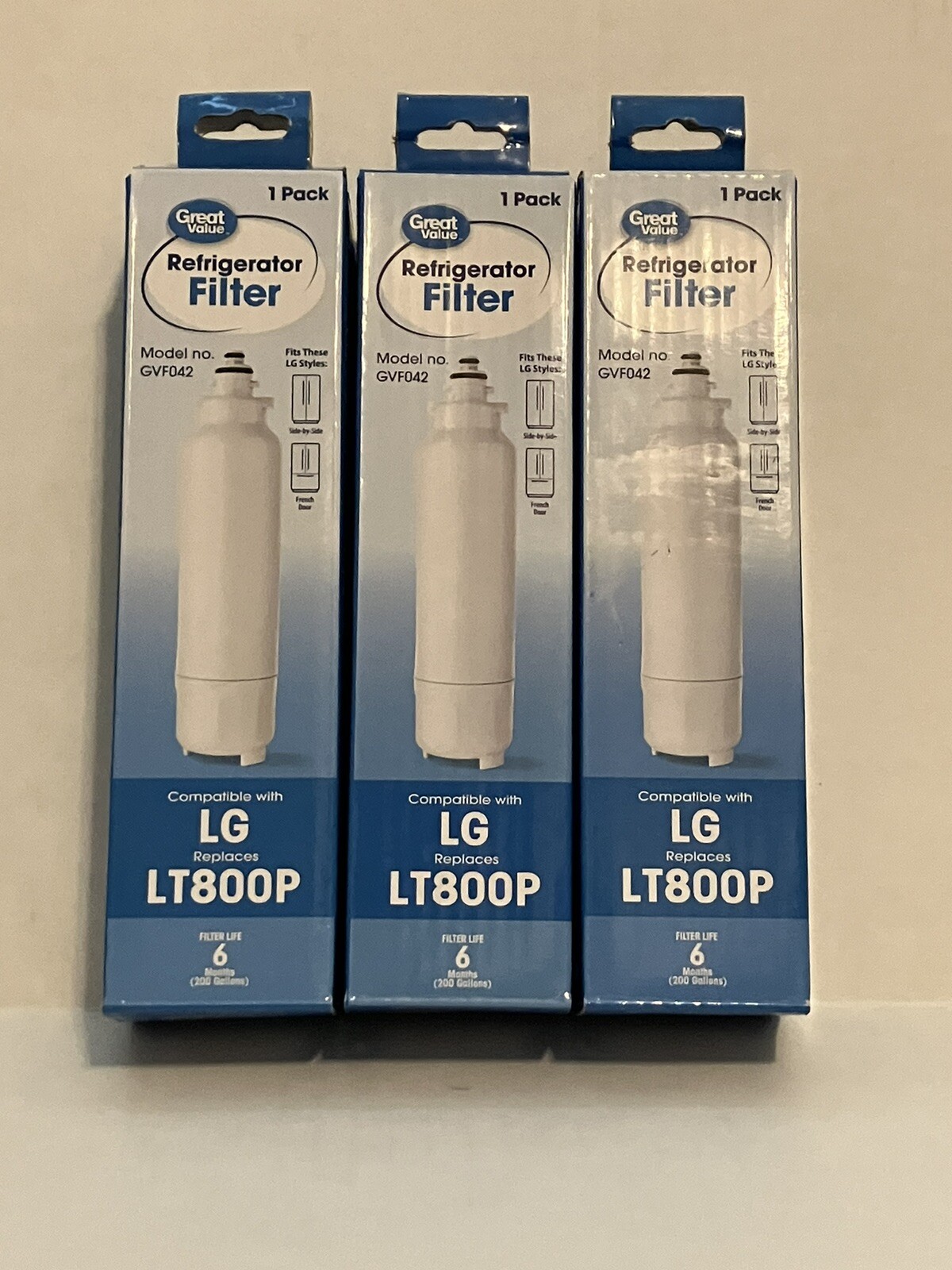 3 Great Value Replacement Water Filter For LG Mod LT800P 6 months 300 Gallon