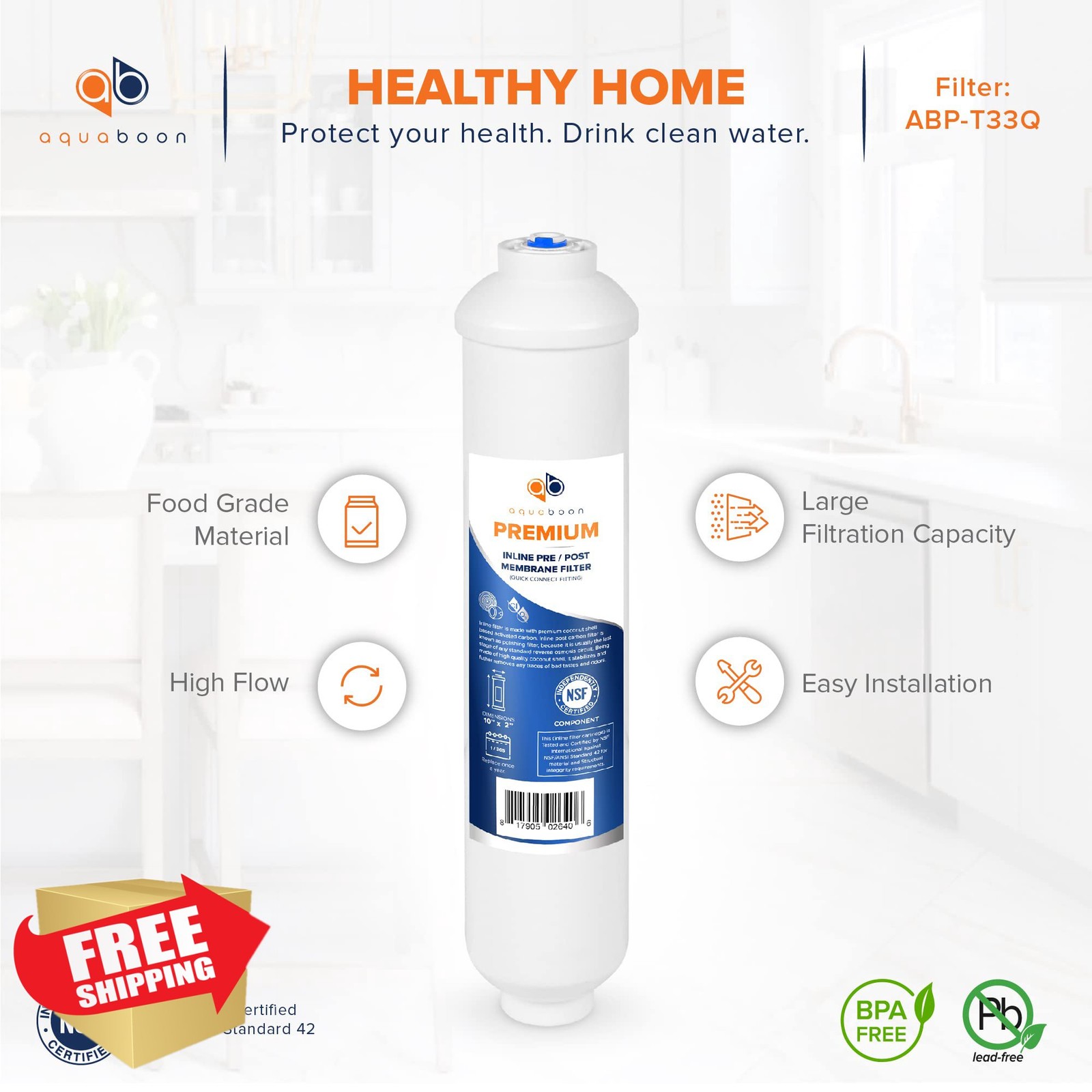 Aquaboon RO Water Filter Cartridge 25-PACK 1/4″ QC
