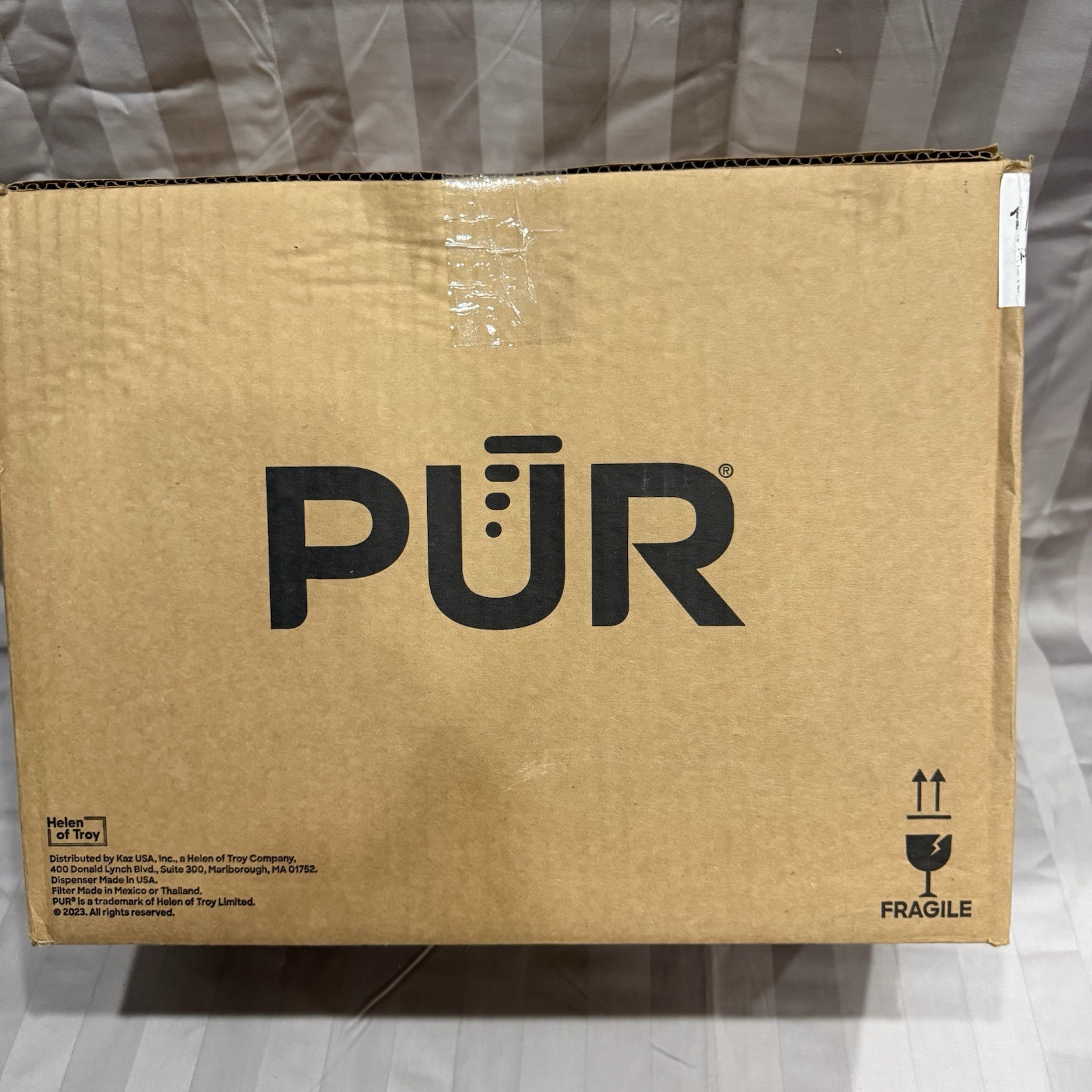 PUR 30-Cup Filter Jug Water Dispenser, Carbon Filter, Blue/White/Clear