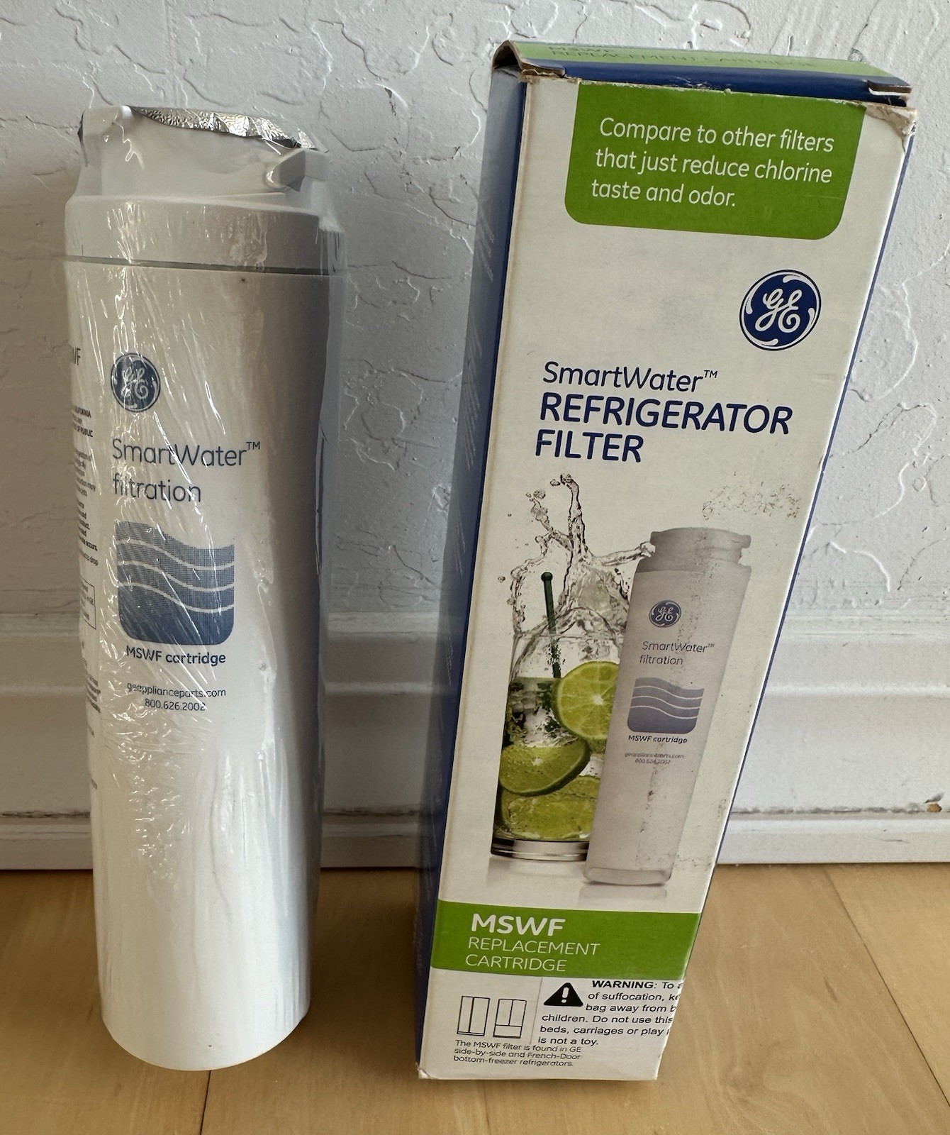 GE MSWF refrigerator water filter replacement SmartWater filter new