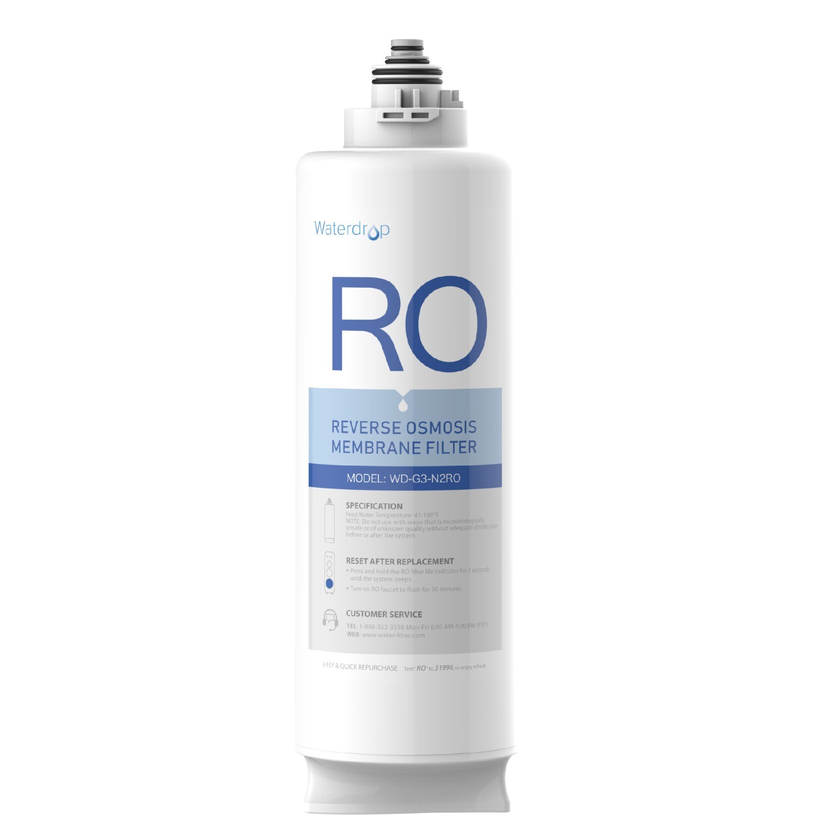 Waterdrop WD-G3-N2RO Filter, Replacement for WD-G3-W Reverse Osmosis System