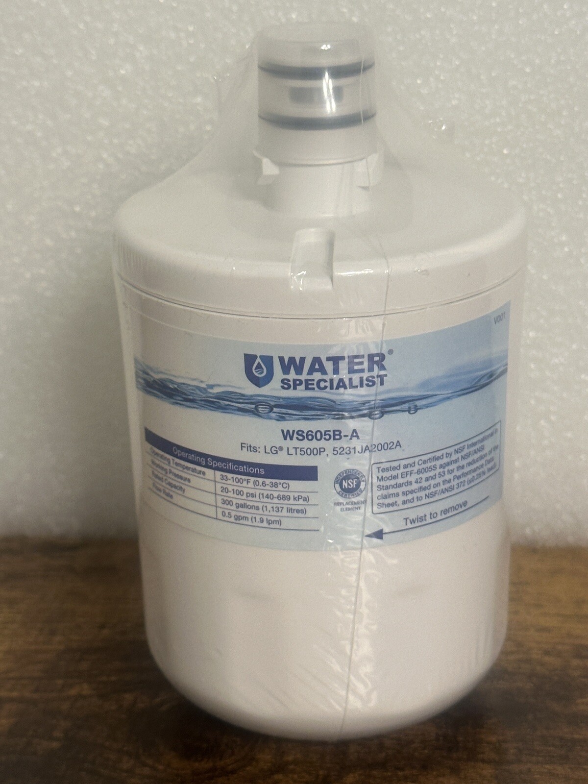LG WS605B-A Water Specialist Replacement Water Filter for LG NEW SEALED