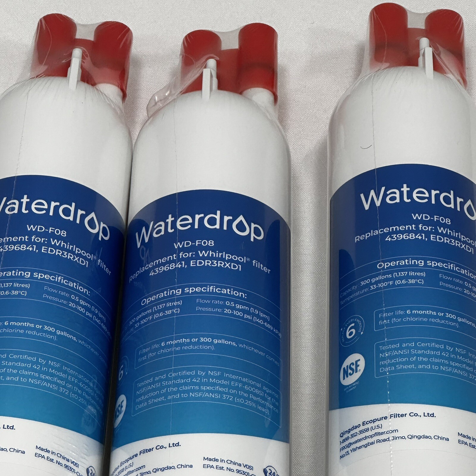 NIP Waterdrop WD-F08 Water Filter (3 PACK) NEW