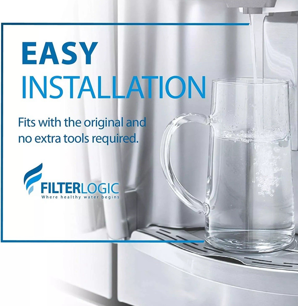 FilterLogic ADQ73613401 Refrigerator 2 Water Filter Replacements for LG® LT800P®