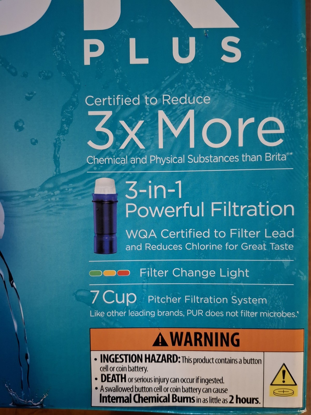 Pur 7-cup 3-in-1 Blue Water Filer Filtration Pitcher NIB