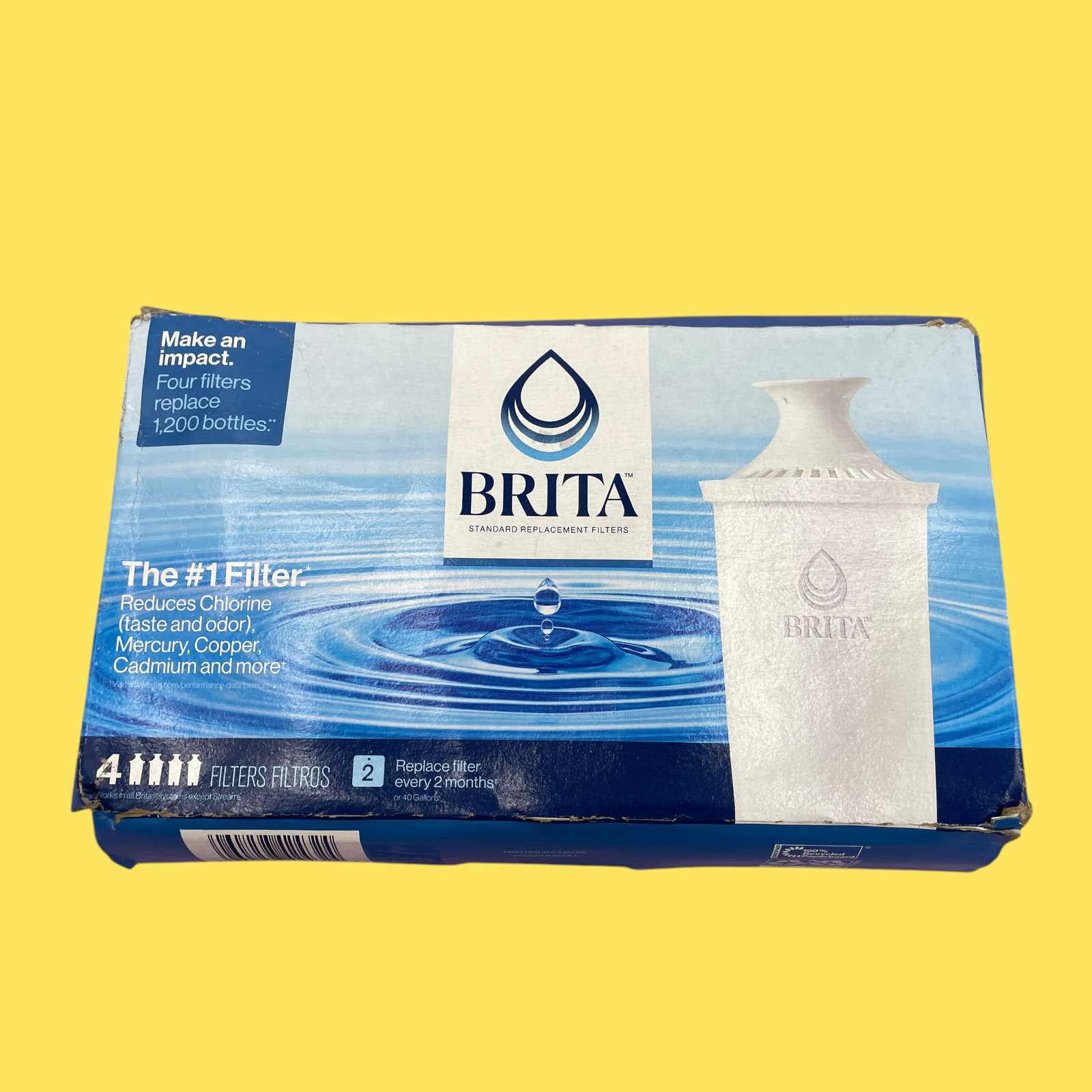4-Pack Brita Replacement Water Filters for Pitchers/Dispensers 40Gal #4310 z64b8