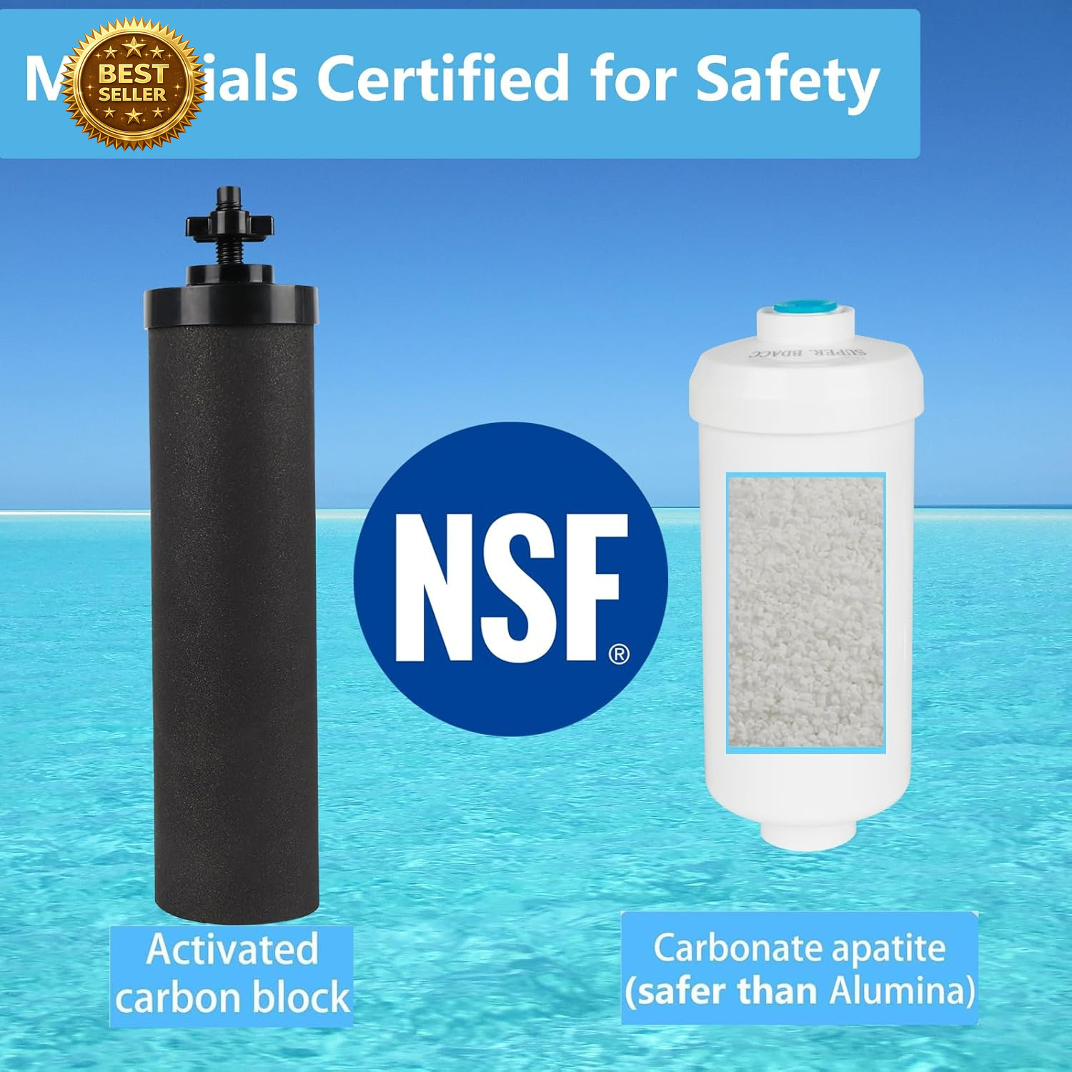 Gravity Water Filter Replacement Carbon Fluoride Combo 4 Pack Berkey