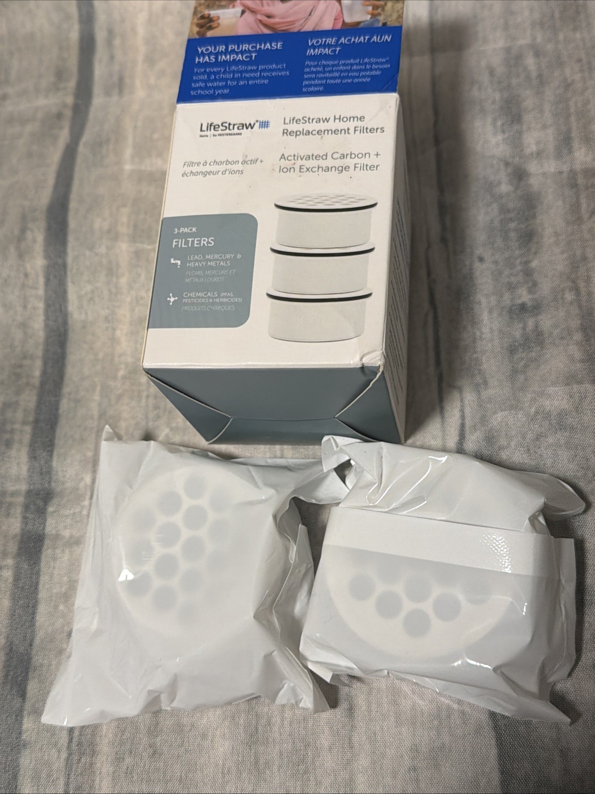 LifeStraw Home Replacement Water Filters 2 Pack Activated Carbon Ion Exchange