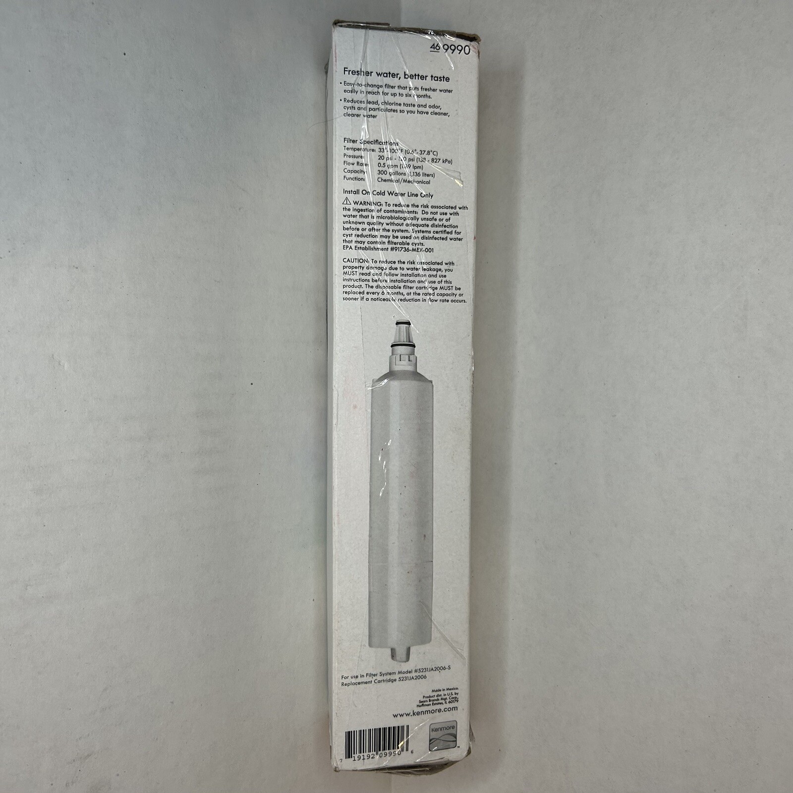 Brand New Kenmoreclear 9990 Refrigerator Water Filter For Aqua Optima Evolve