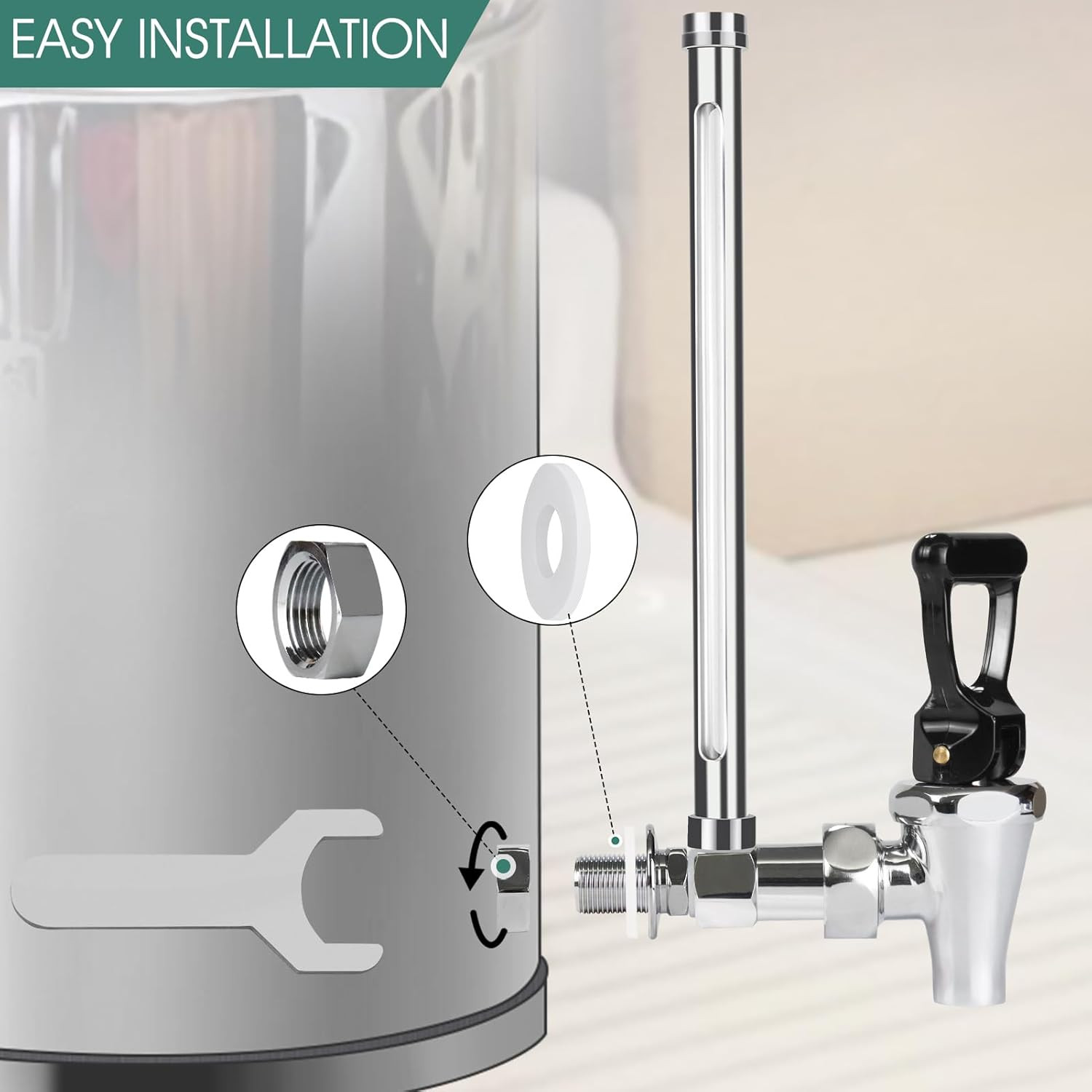 Sight Glass Spigot for Berkey Water Filter Gravity-Fed System,10″Inside Brass Si