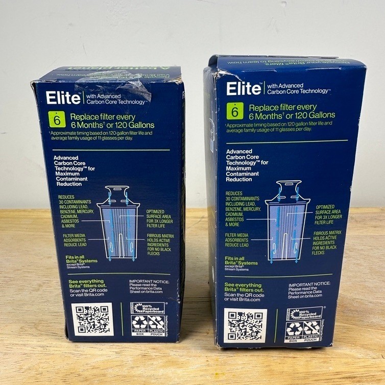 BRITA Elite Replacement Water Filter Set of 2 Advanced CarbonCore SEALED