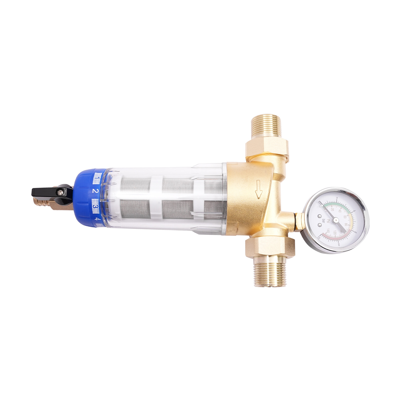 1-20bar Home Water Filter, Whole House Flushable Pre-Filtration System Reusable