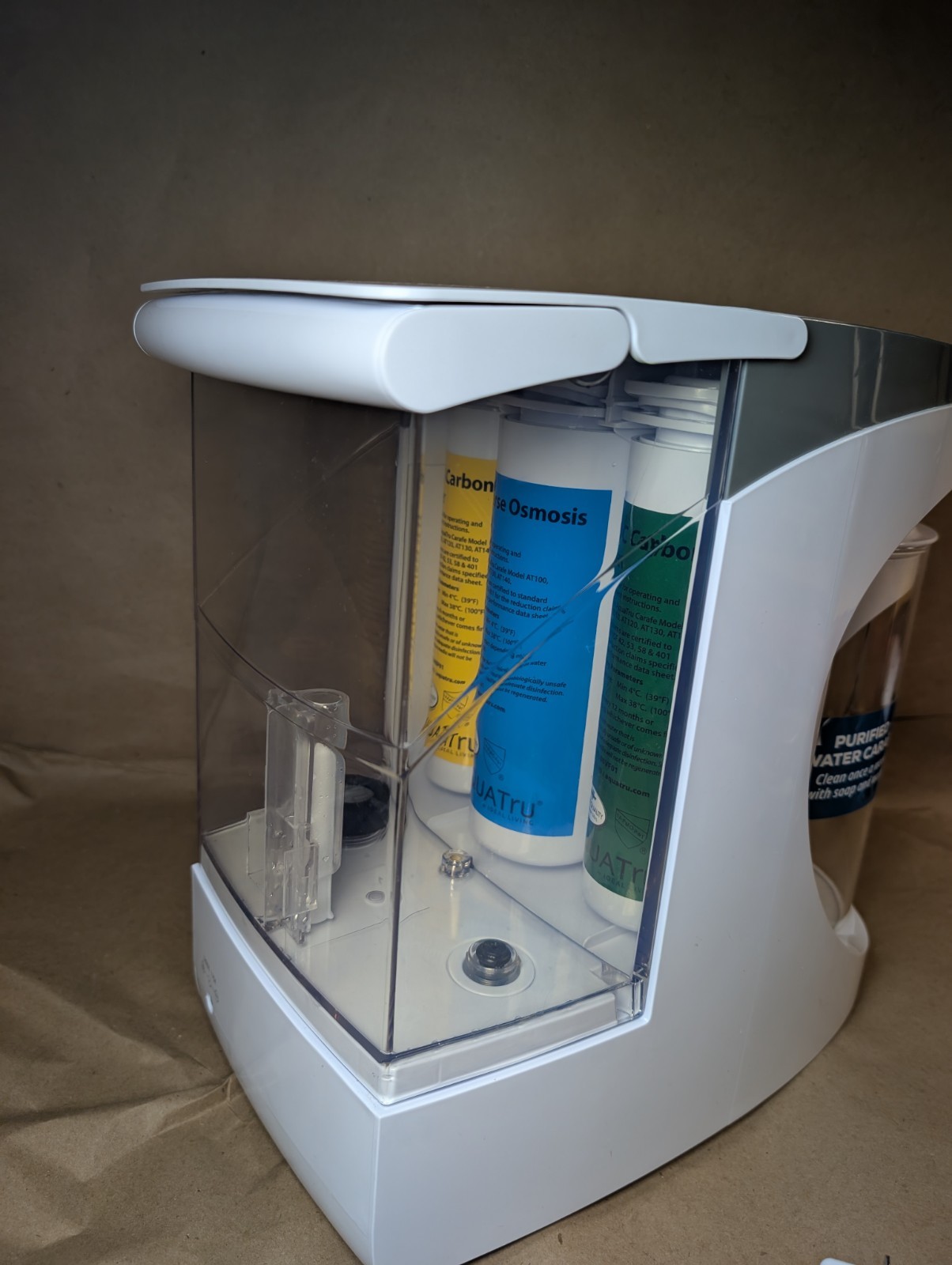 AQUATRU Carafe Countertop Reverse Osmosis Water Purifier with Filters (READ!)