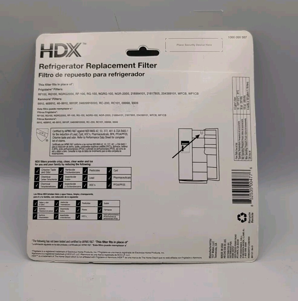 HDX FMF-2 Premium Refrigerator Water Filter Replacement Fits Frigidaire WF1CB