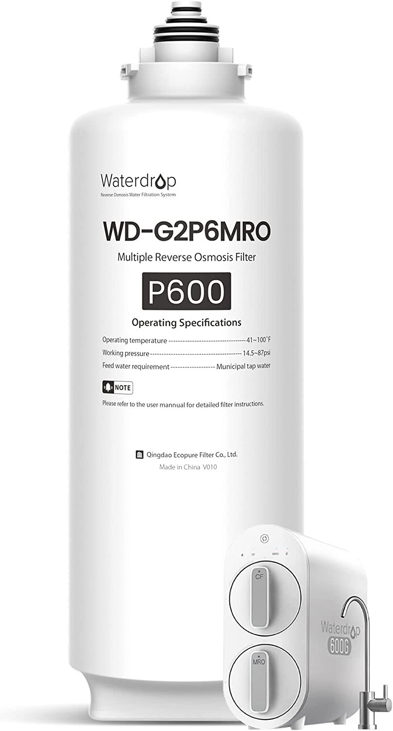Waterdrop WD-G2P6MRO Filter, Replacement for WD-G2P600-W Reverse Osmosis System