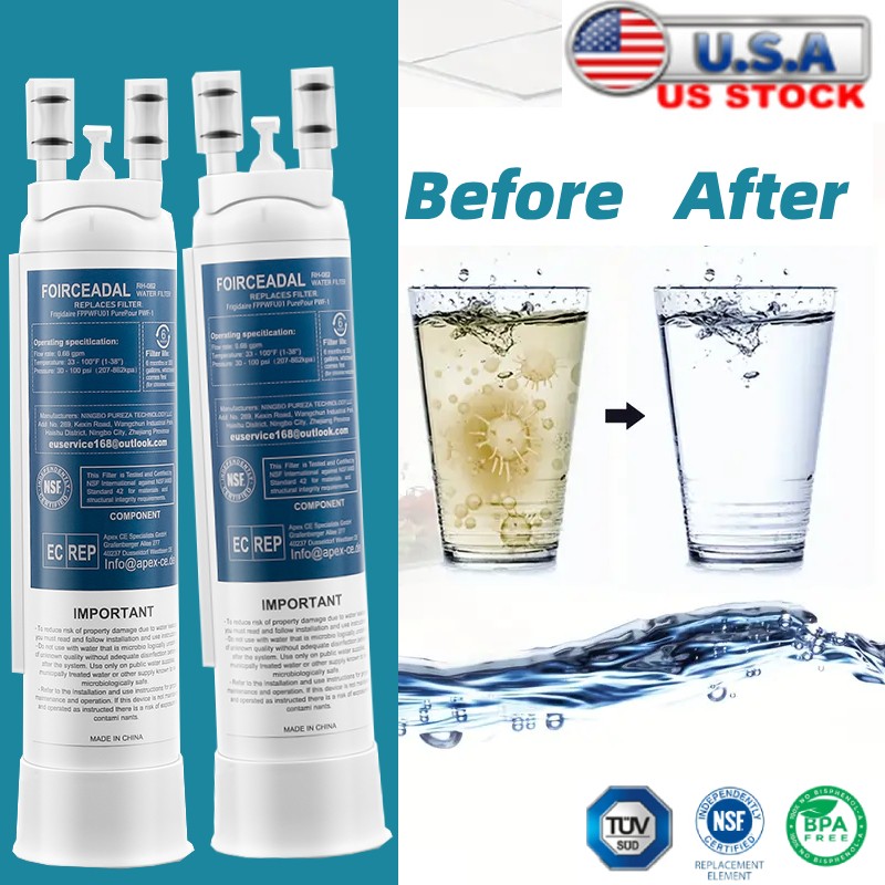 For Frigidaire PWF-1 FPPWFU01 Refrigerator PurePour Water Ice Filter US White 2X