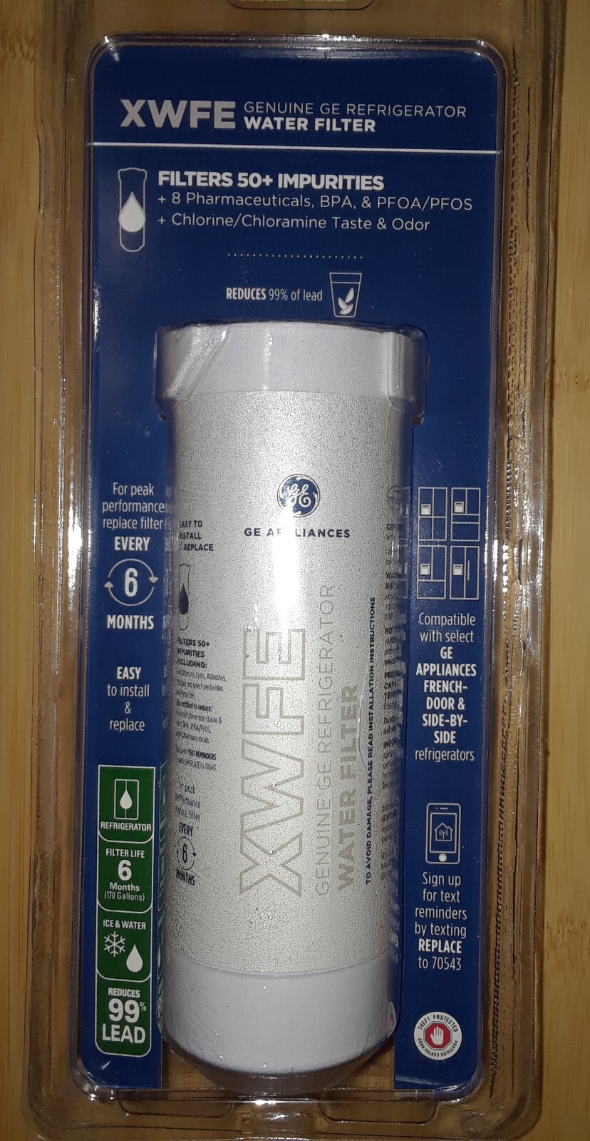 One Sealed Genuine XWFE Replacement Water Filter for Compatible GE Refrigerators