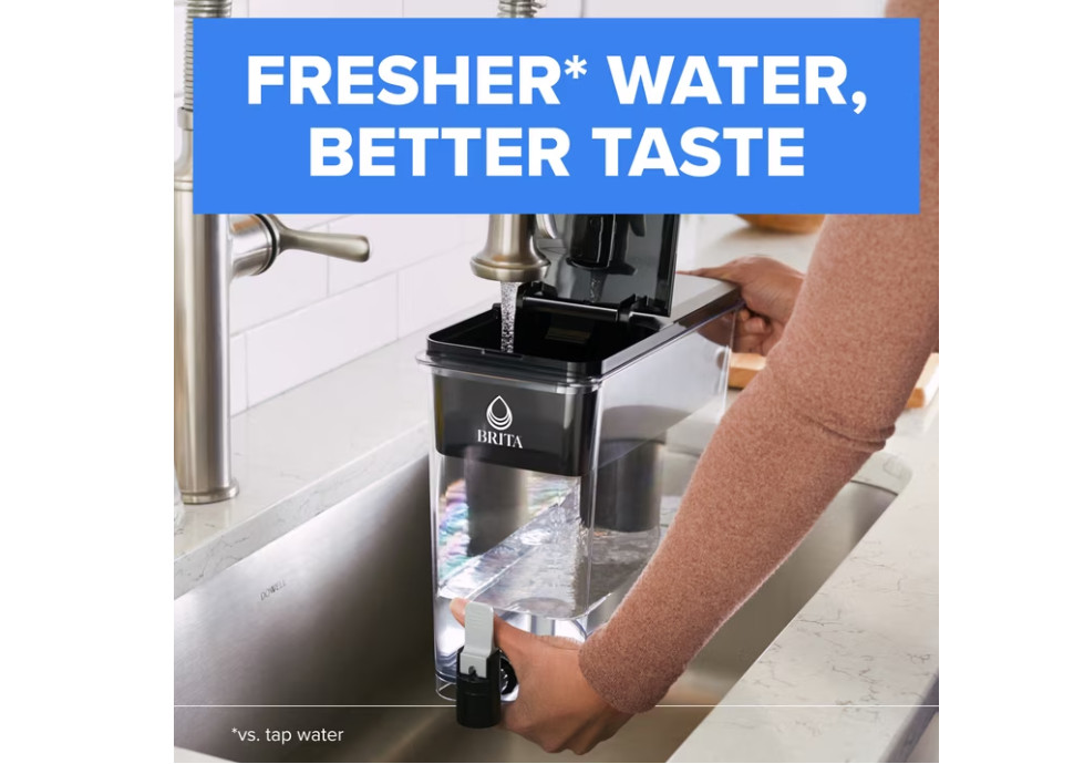 Brita 27-Cup Extra Large Plastic Water Filtration Dispenser, Black, Brita Filter