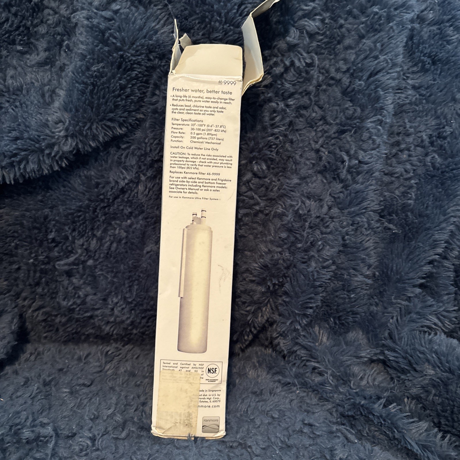 1 Pack Kenmore 46-9999 9999 Replacement Refrigerator Water Filter, White new