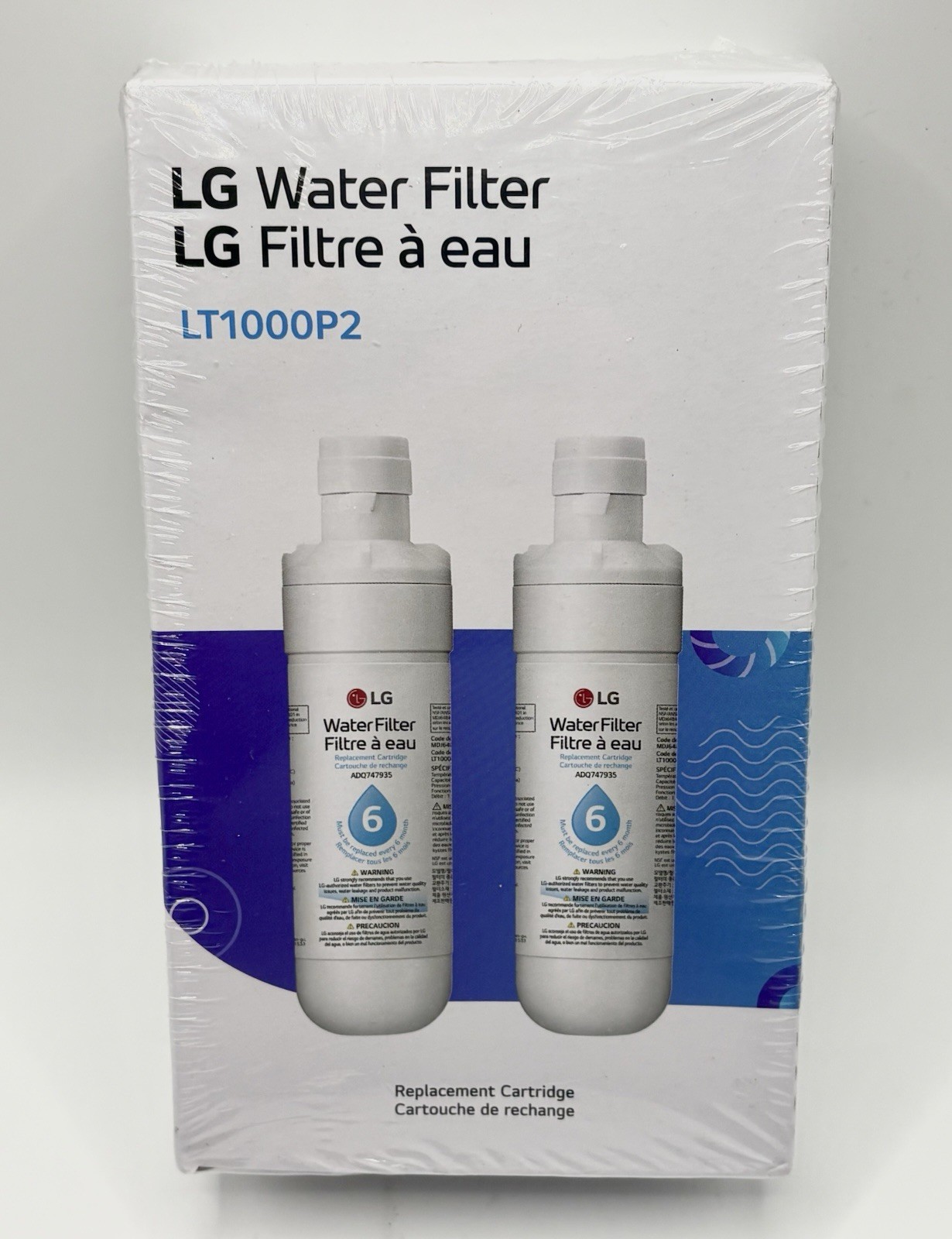 LG LT1000P2 6-Month / 200 Gallon Refrigerator Replacement Water Filter (2 PACK)