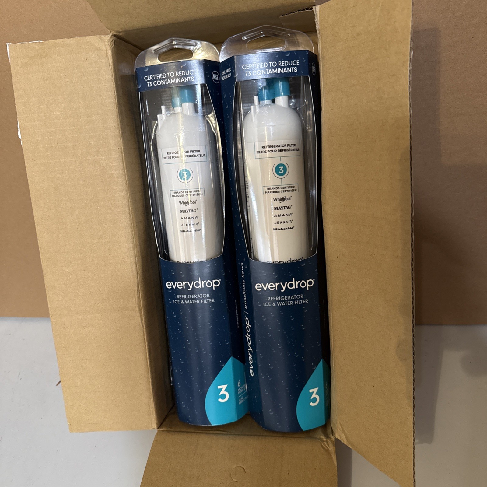 Whirlpool, Maytag, Amana, Jennair, Kitchen Aid Everdrop Pack Of 2 #3 filters.