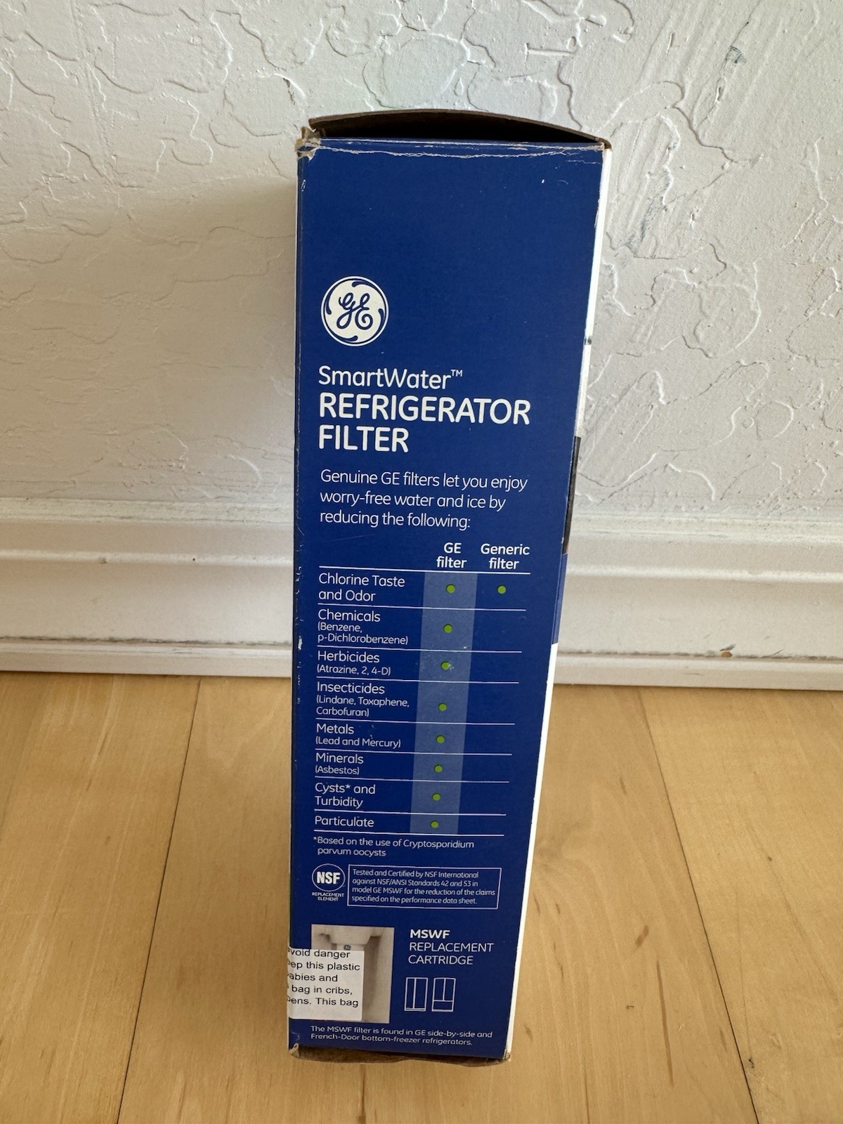 GE MSWF refrigerator water filter replacement SmartWater filter new