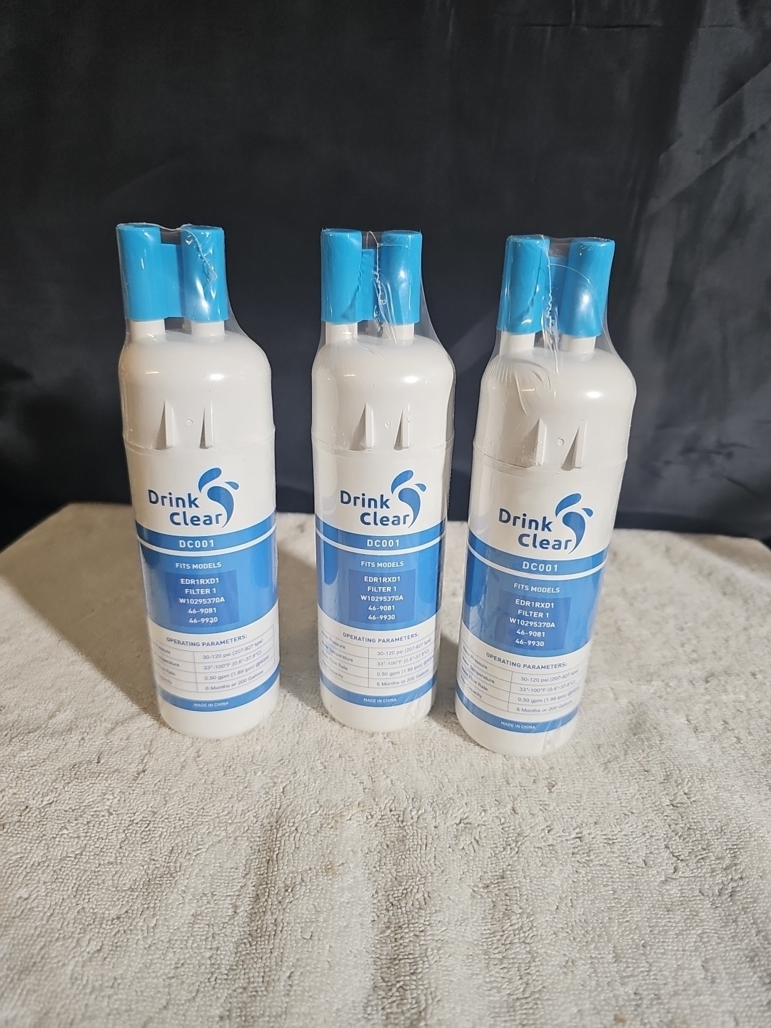 3 Pk Replacement Filters-Drinking Water EDR1RXD1, Filter 1, W10295370A, DC001