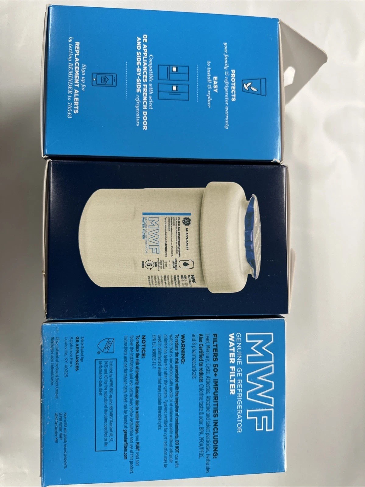 GE General Electric MWF Refrigerator Water Filter MWF Filter New In Box Lot of 3
