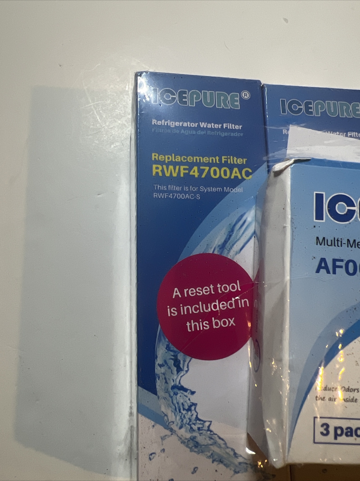 Ice Pure Refrigerator Filter, RWF4700AC, 3 Pack, for LG LT1000P and other models