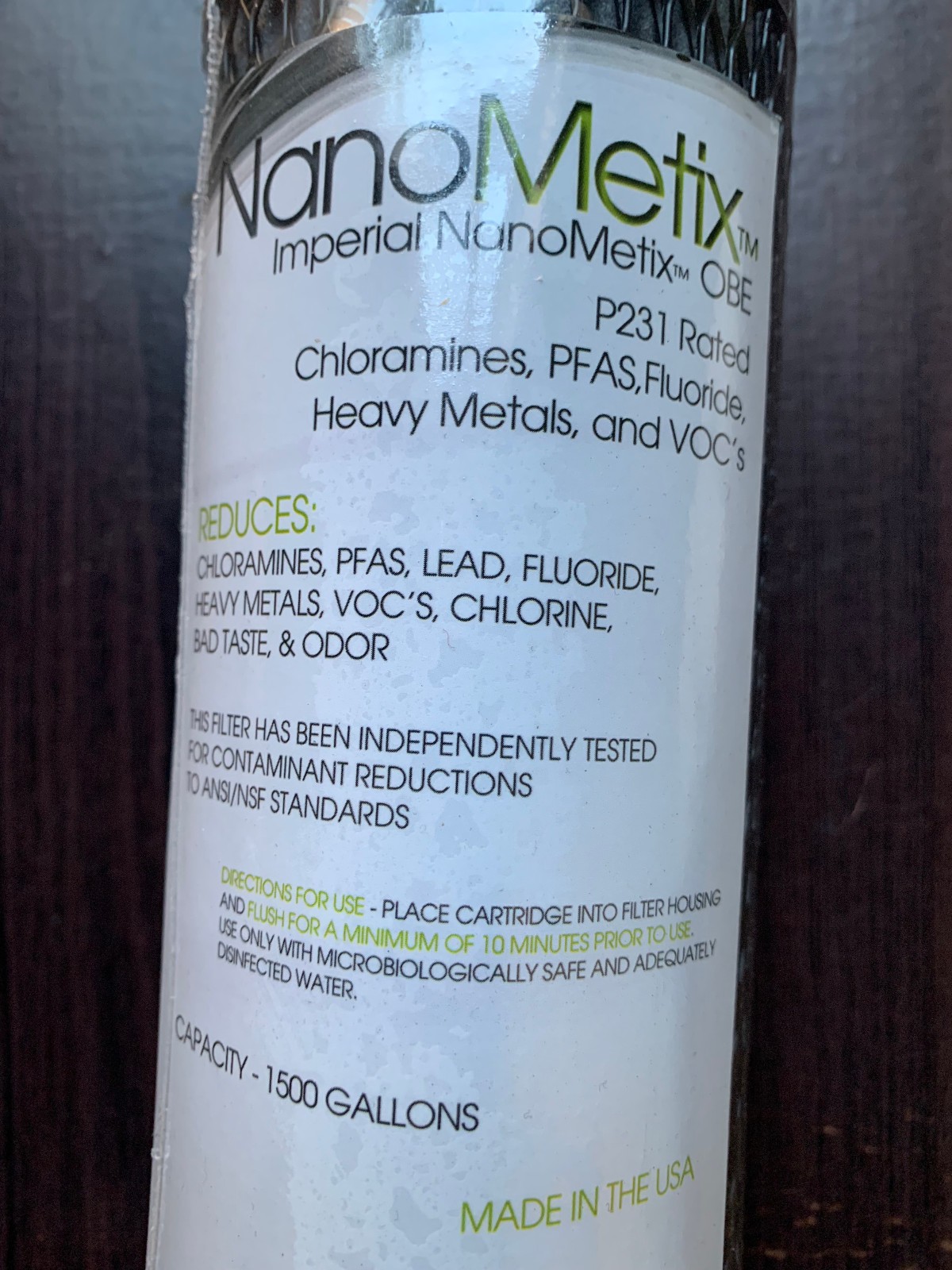 Chloramine Lead Bacteria Carbon Water Filter Cartridge Virus VOC Fluoride PFAS