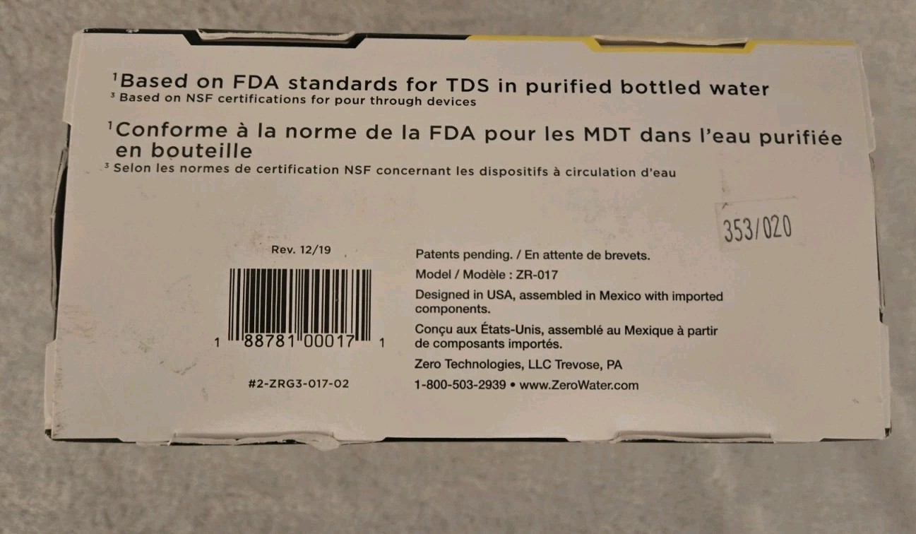 ZeroWater 5 Stage Advanced Filtation Replacement Filters ZR-017 2-Filters NEW