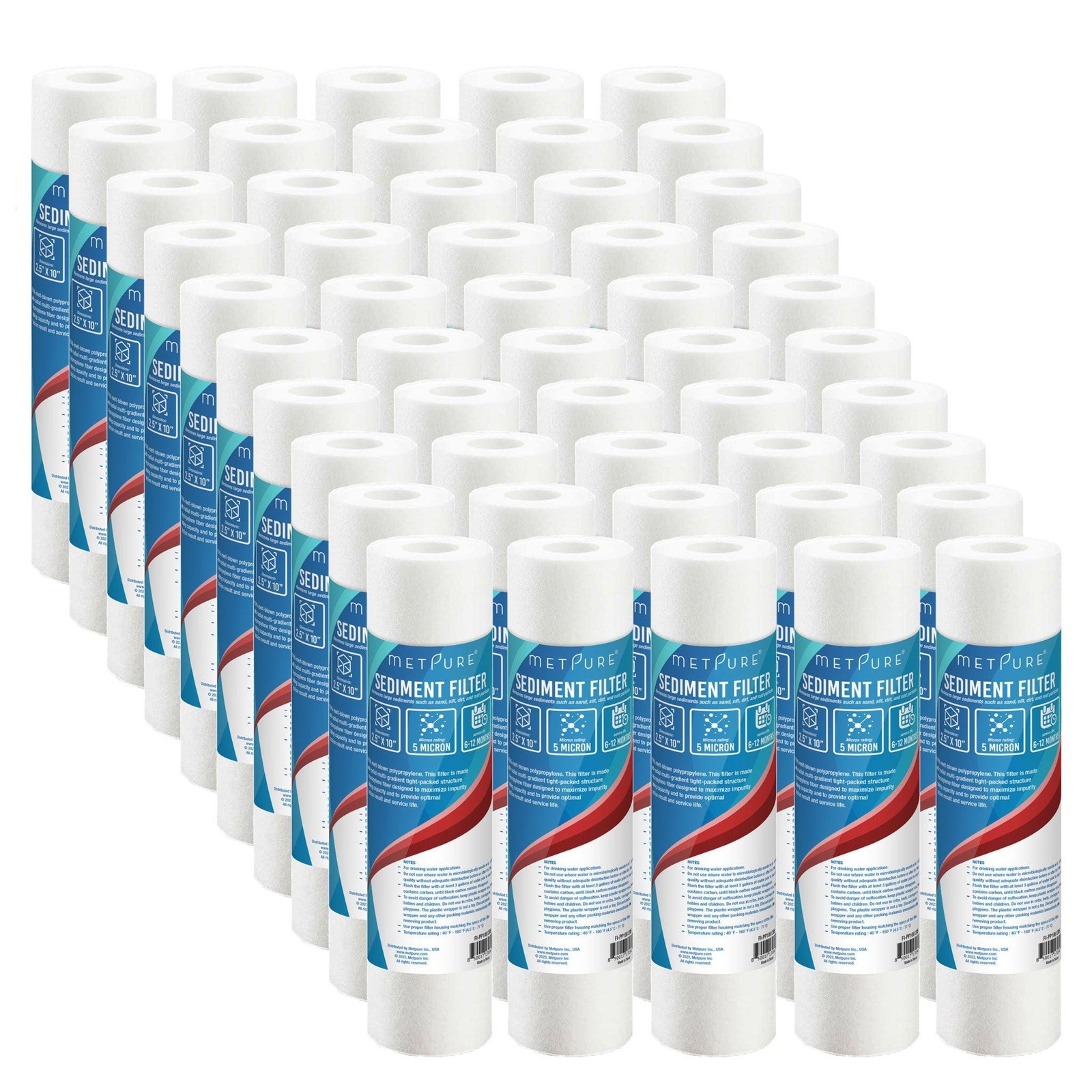 1 to 50 PACK 10″ x 2.5″ PP Sediment Water Filter Cartridges 5 Micron