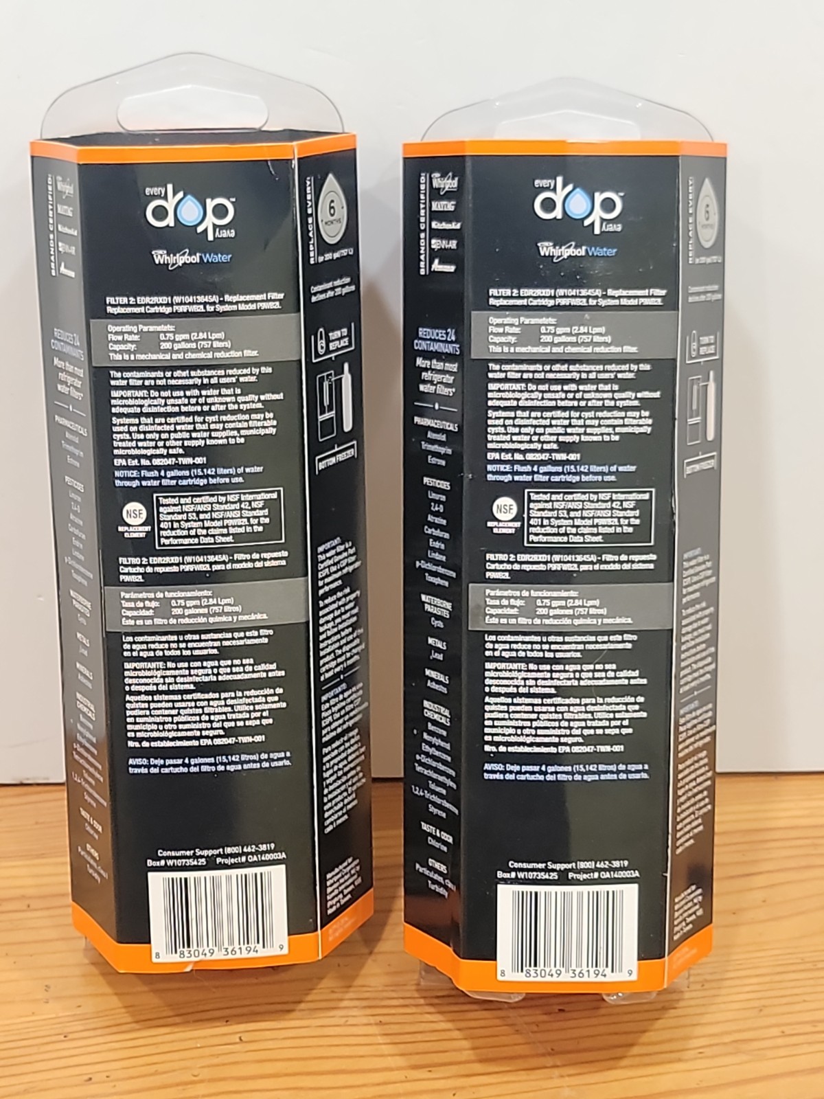 EveryDrop 2 Ice And Water Refrigerator Water Filter ΕDR2RXD1 Lot of 2 Sealed